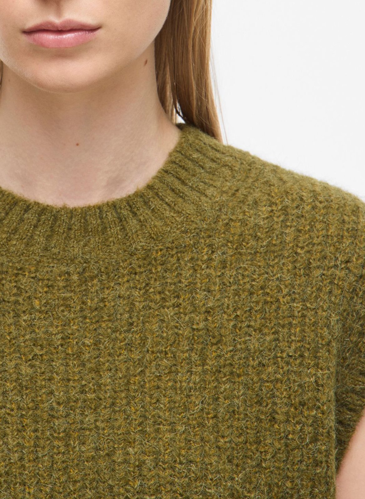 Pull droit col rond en alpaga mélangé ROUGE EDIT Vert