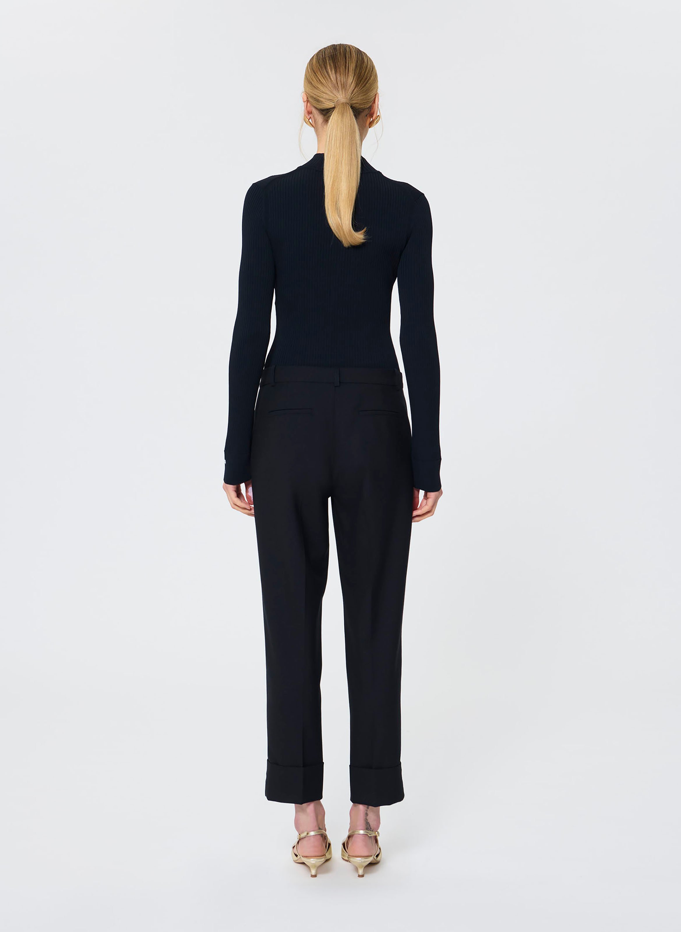 Straight tailored trousers in plain color TARA JARMON Blue