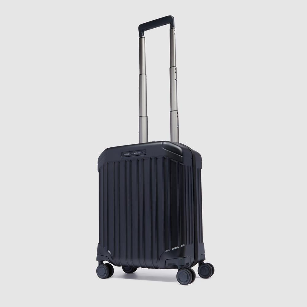 Under-seat trolley suitcase with 2 wheels, TSA lock, and removable washable lining PIQUADRO Black