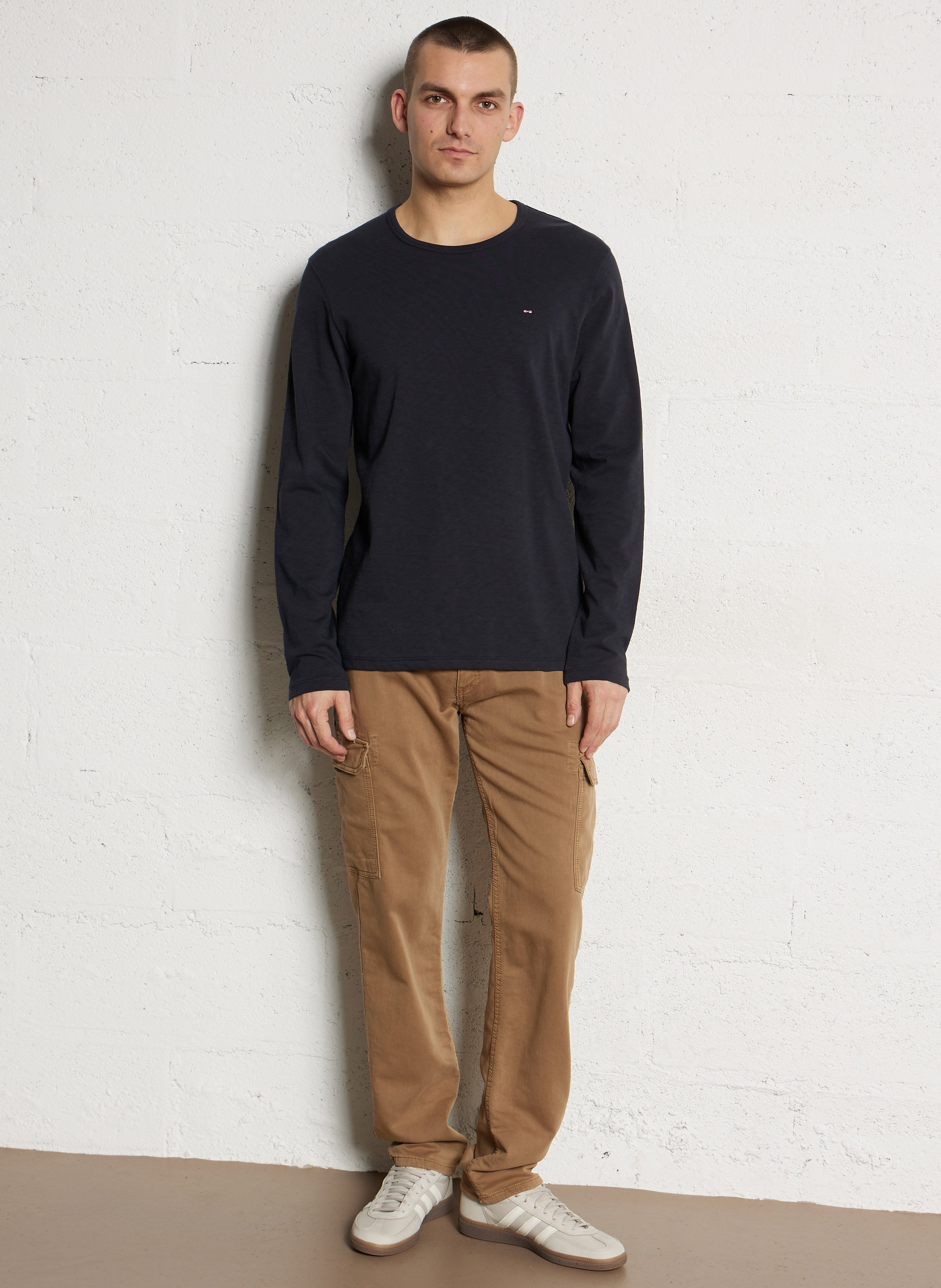 Tee-shirt droit col rond en coton EDEN PARK Bleu