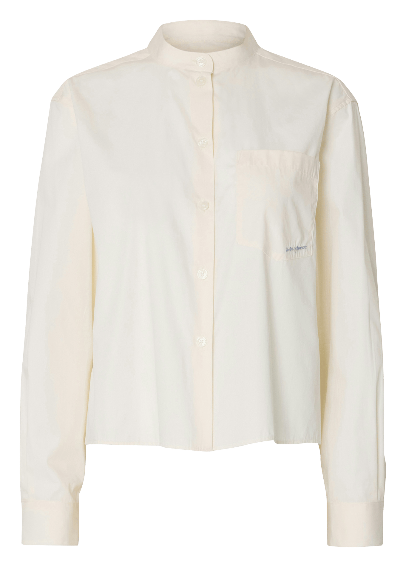 Round-neck cotton shirt SELECTED Beige
