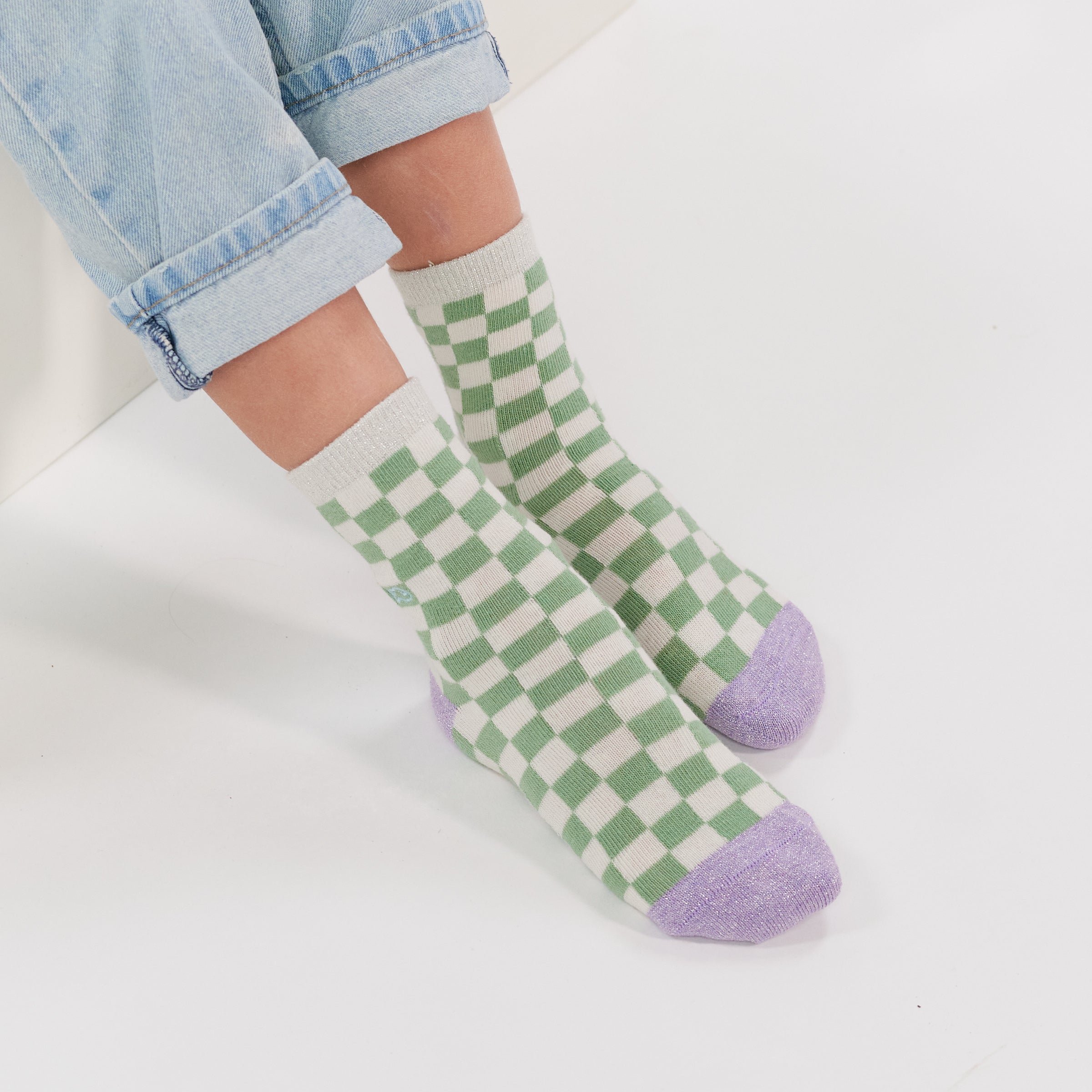 Checked socks BILLYBELT White