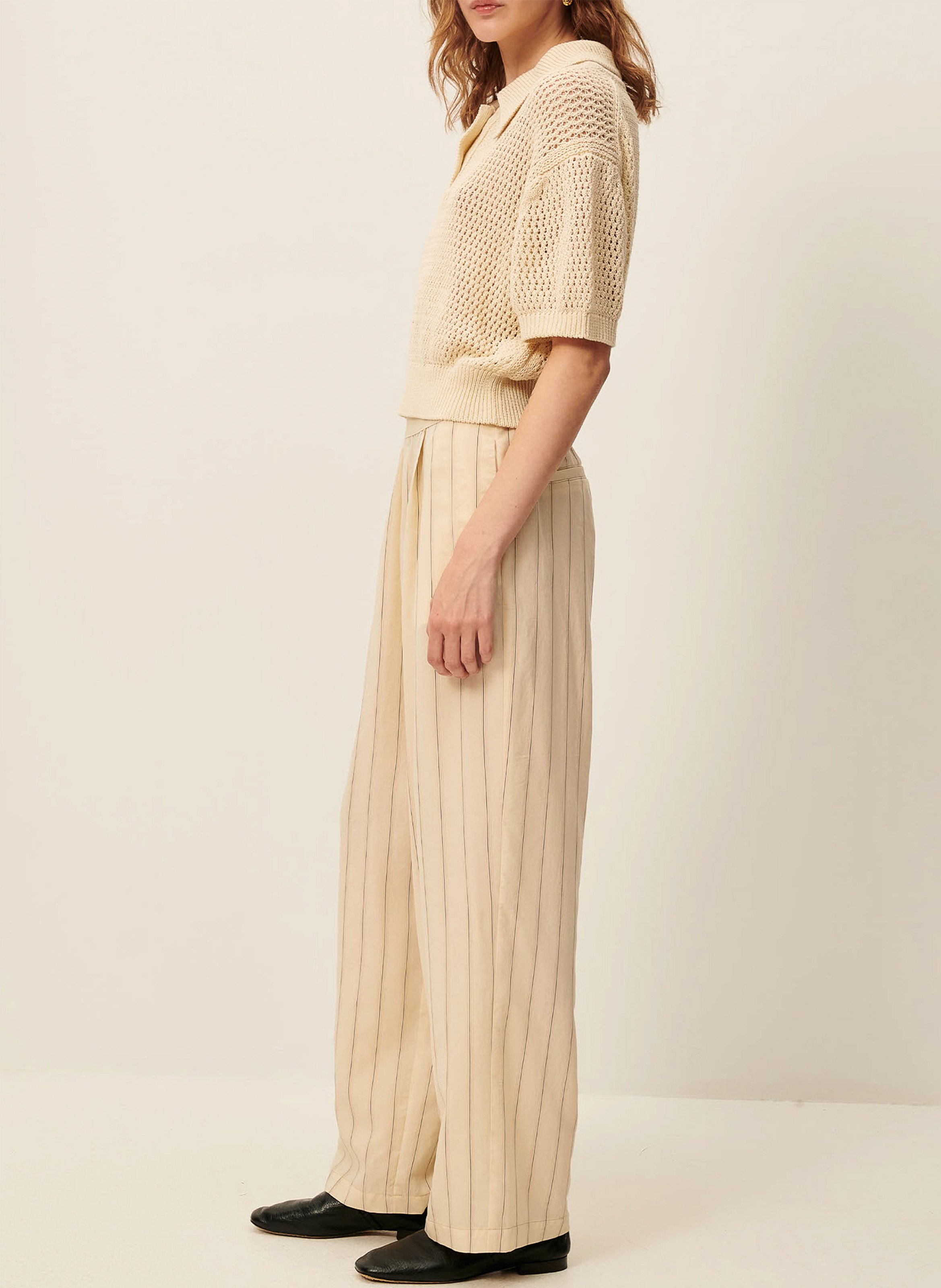Polo en maille court en coton SESSUN Beige