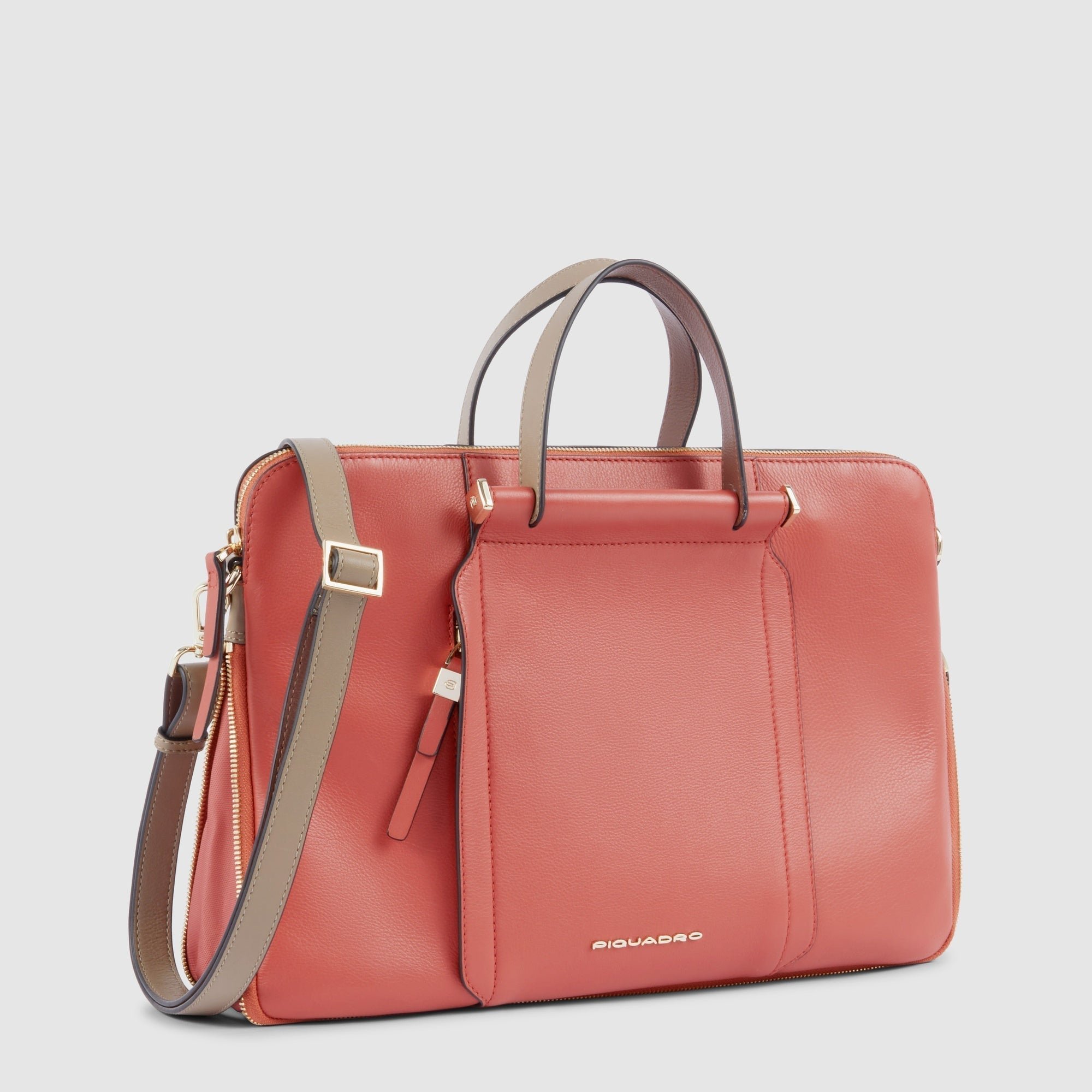 Expandable 14" women's laptop bag PIQUADRO Orange