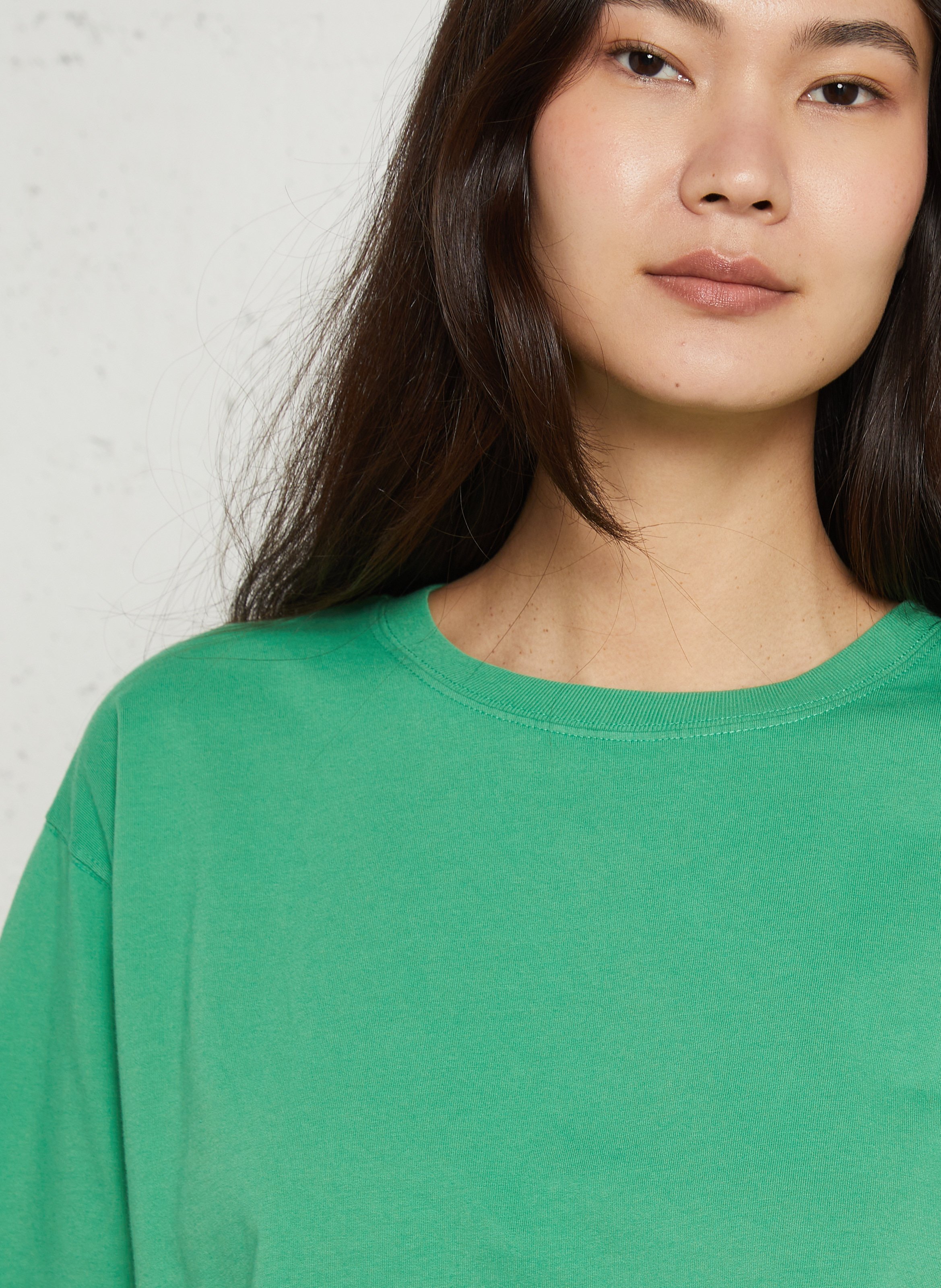 Loose-fit round-neck cotton T-shirt AMERICAN VINTAGE Green