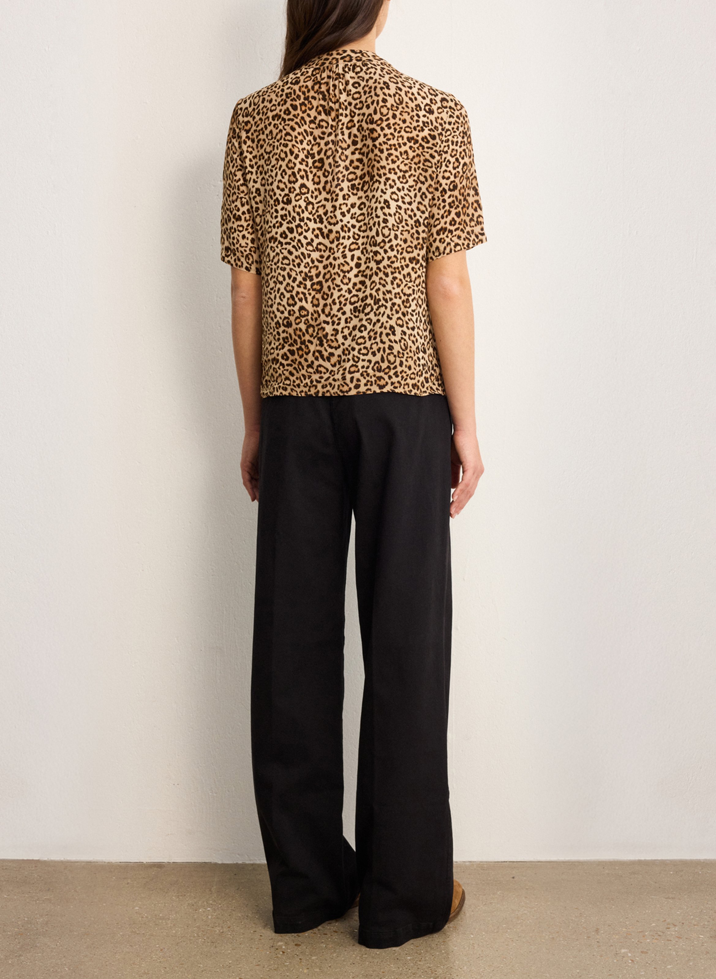 Printed straight top  PABLO Beige