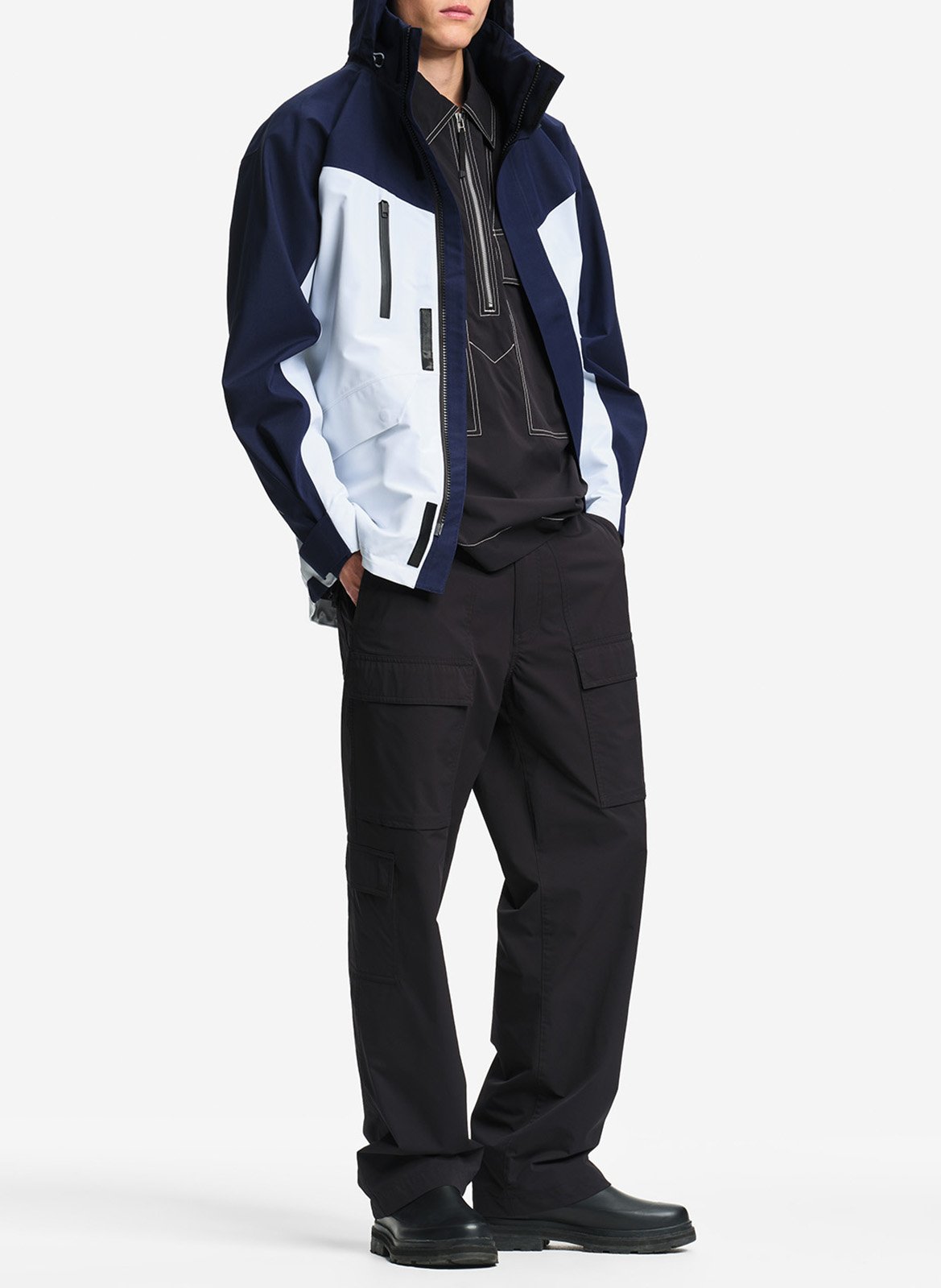 Zweifarbige winddichte Jacke mit Kapuze AIGLE Weiss