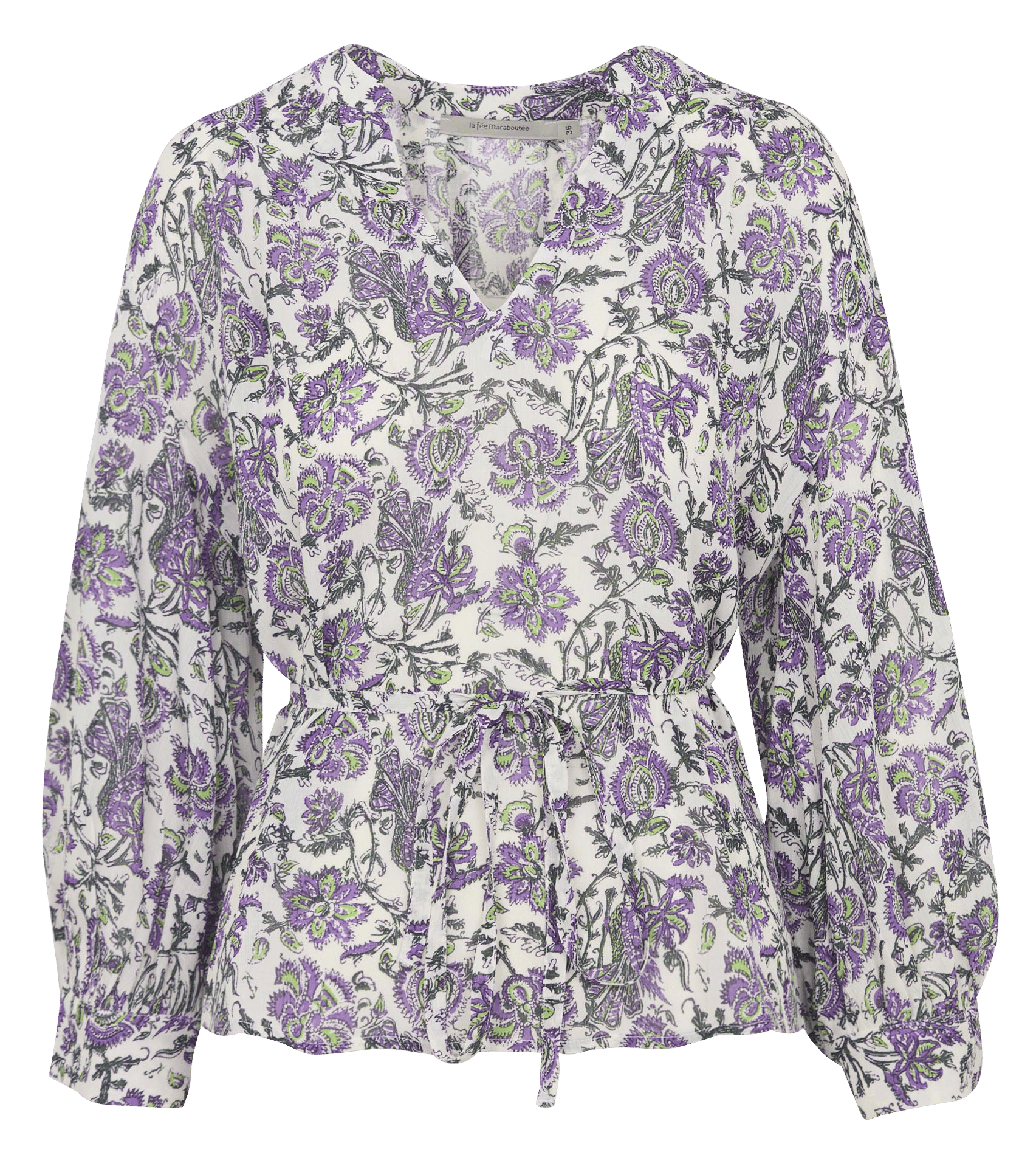 Top met tuniekhals en bloemenprint LA FEE MARABOUTEE Violet