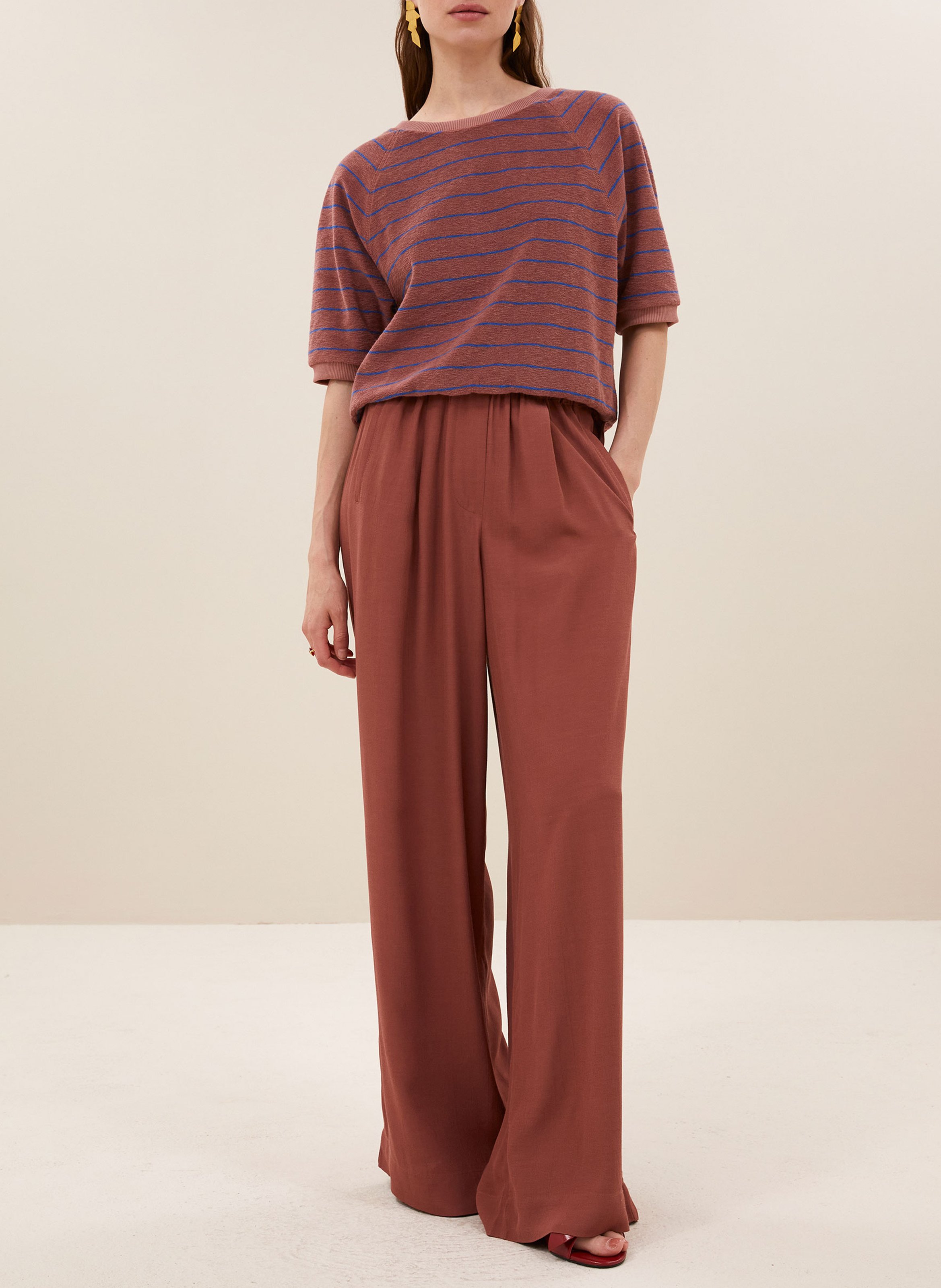 T-shirt met ronde hals - biologische katoenblend BY BAR Roze