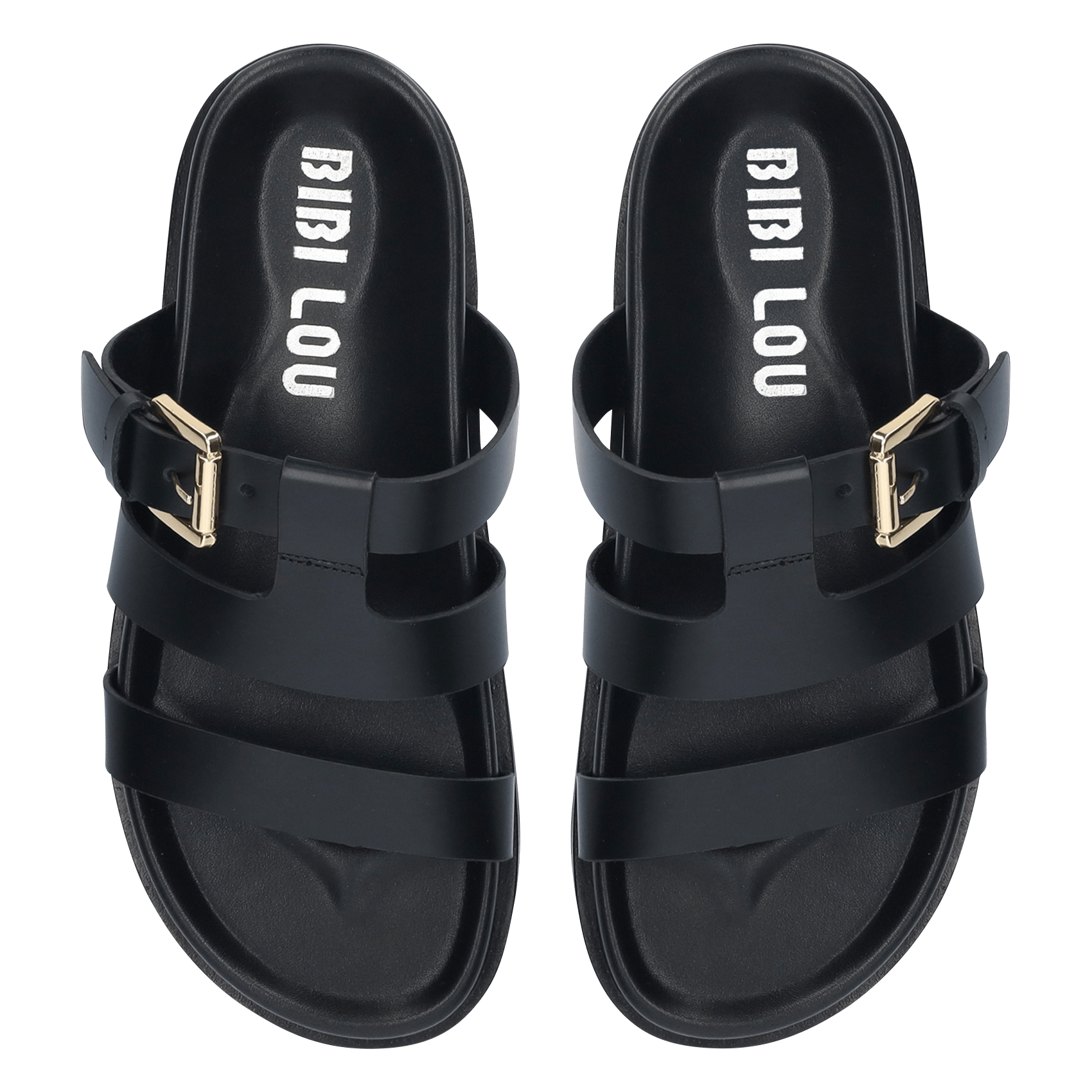 Mules plates en cuir BIBI LOU Noir