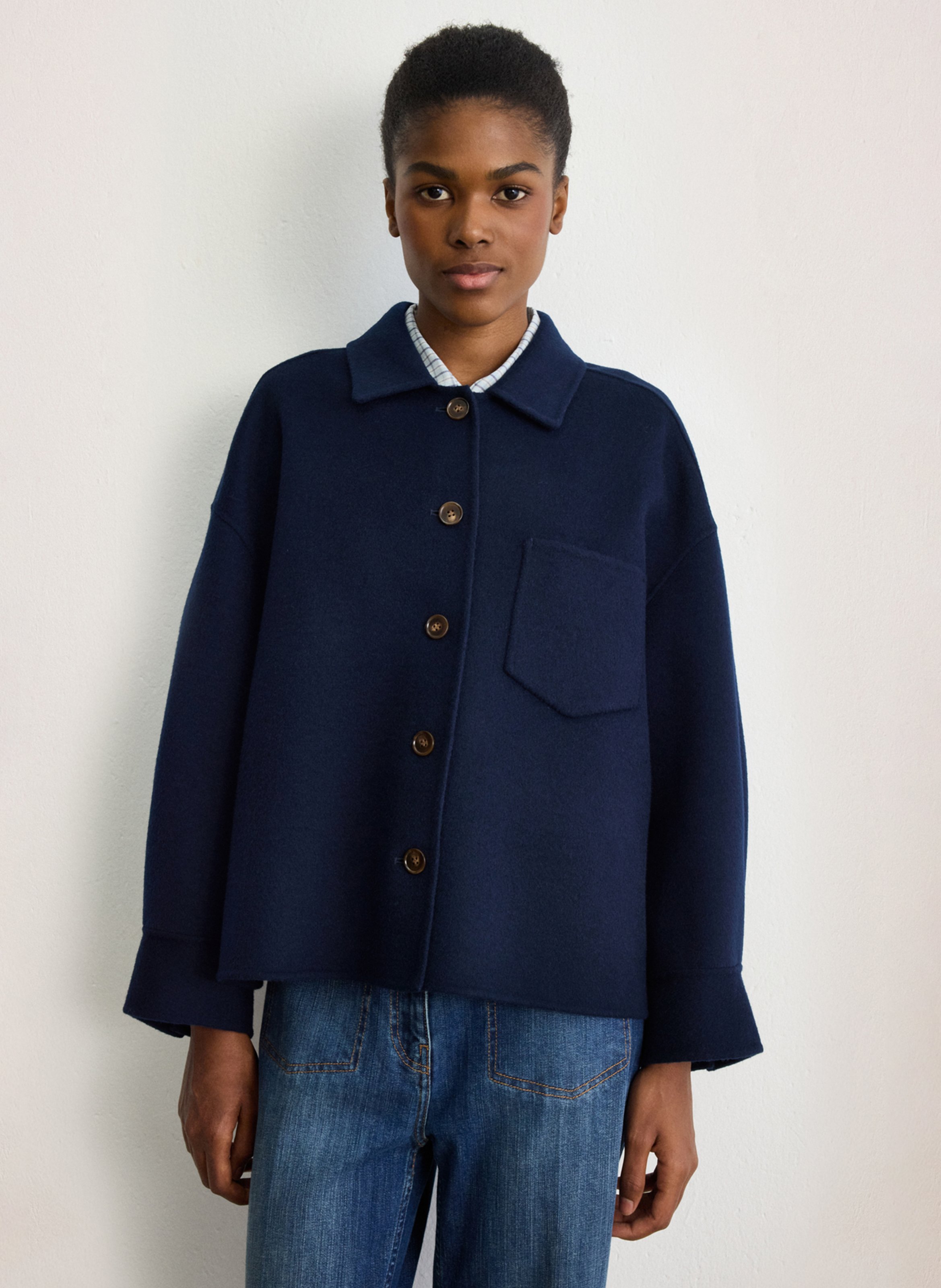 Wool jacket with classic collar PABLO Blue