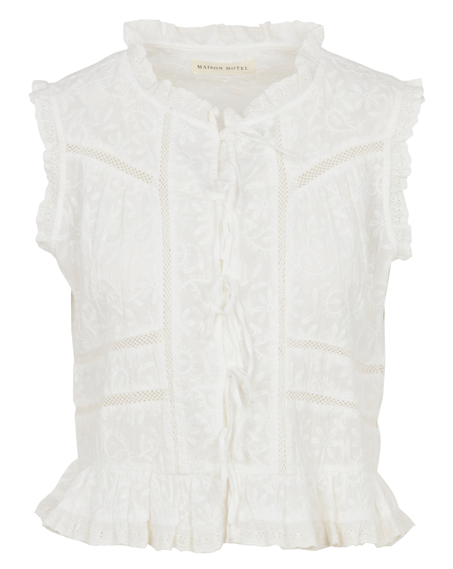 Aimee - Plumetis-Oberteil MAISON HOTEL Weiss
