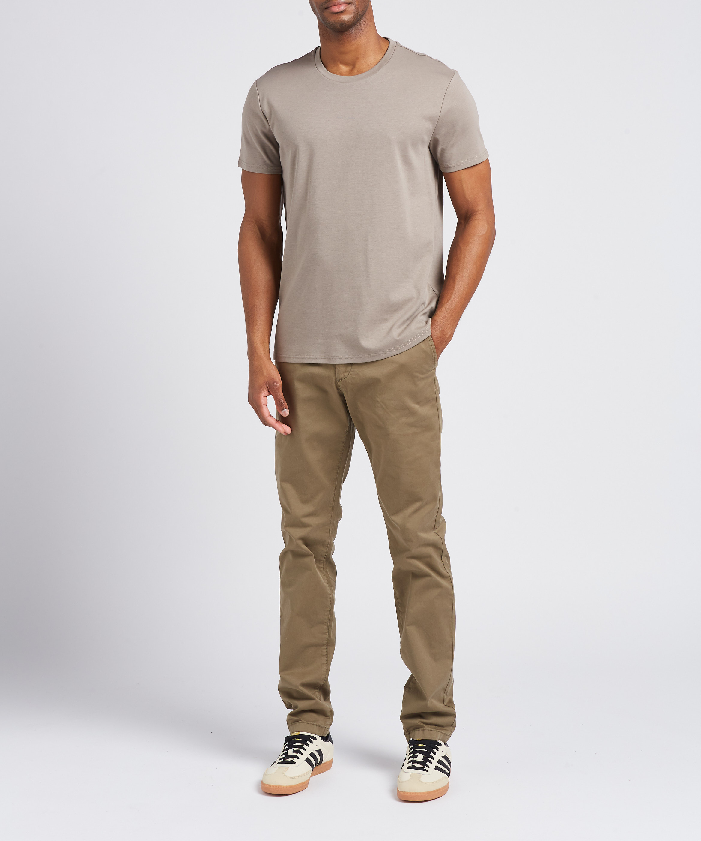 Chinohose aus Baumwollmix, Slim Fit IKKS Khaki