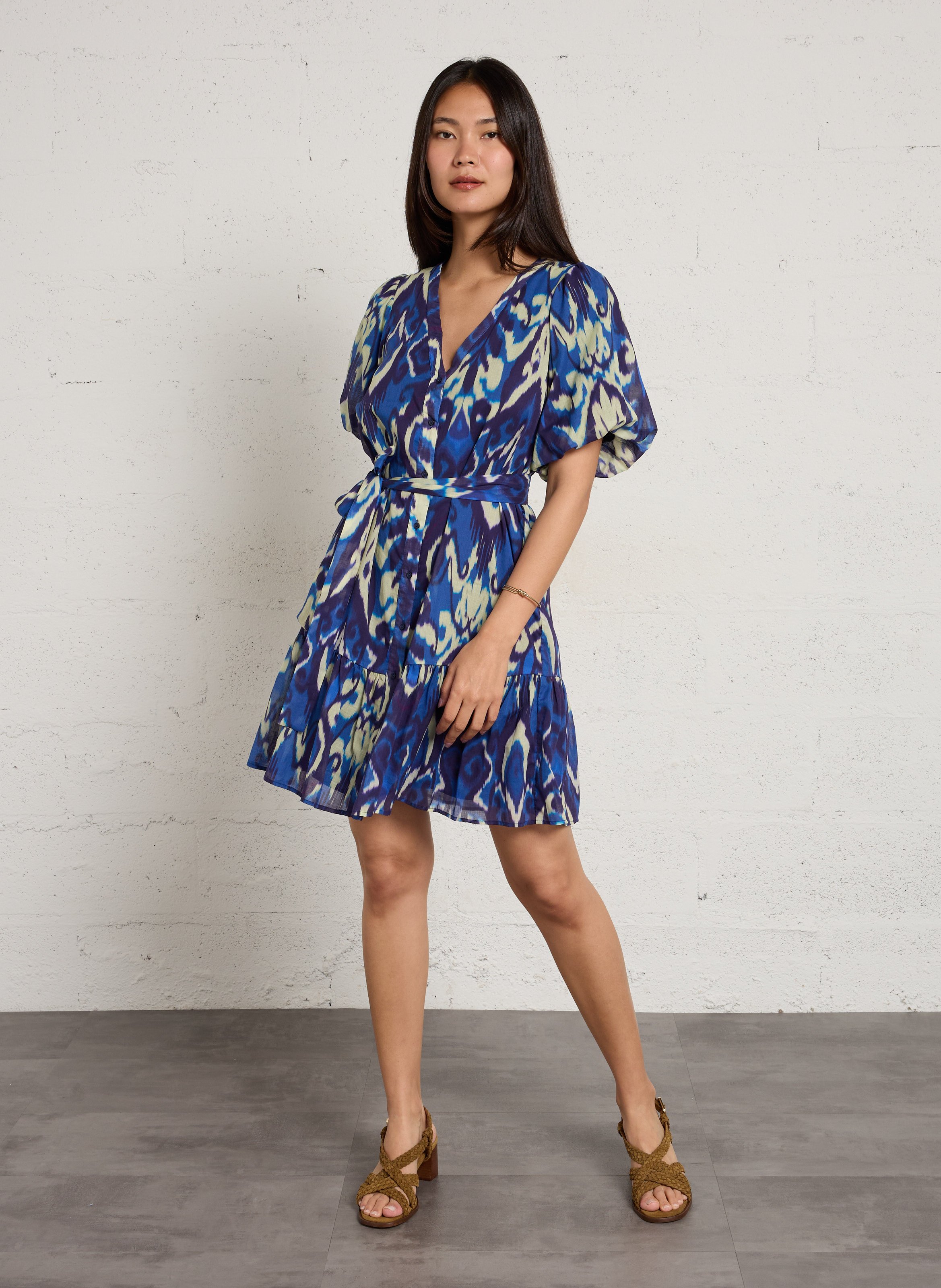 Bedrucktes Kleid SUD EXPRESS Blau