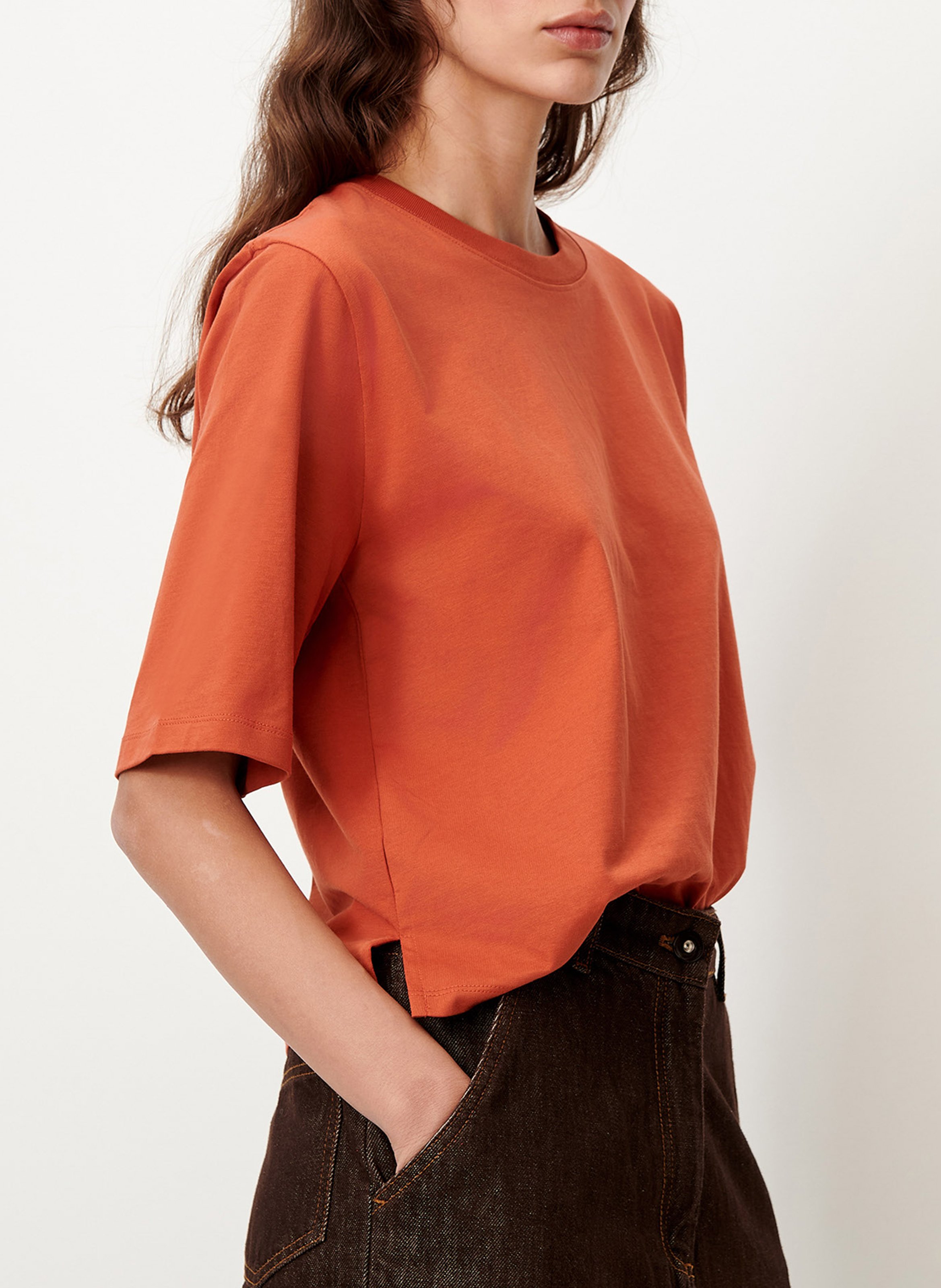 Round-neck loose-fit cotton t-shirt SESSUN Red
