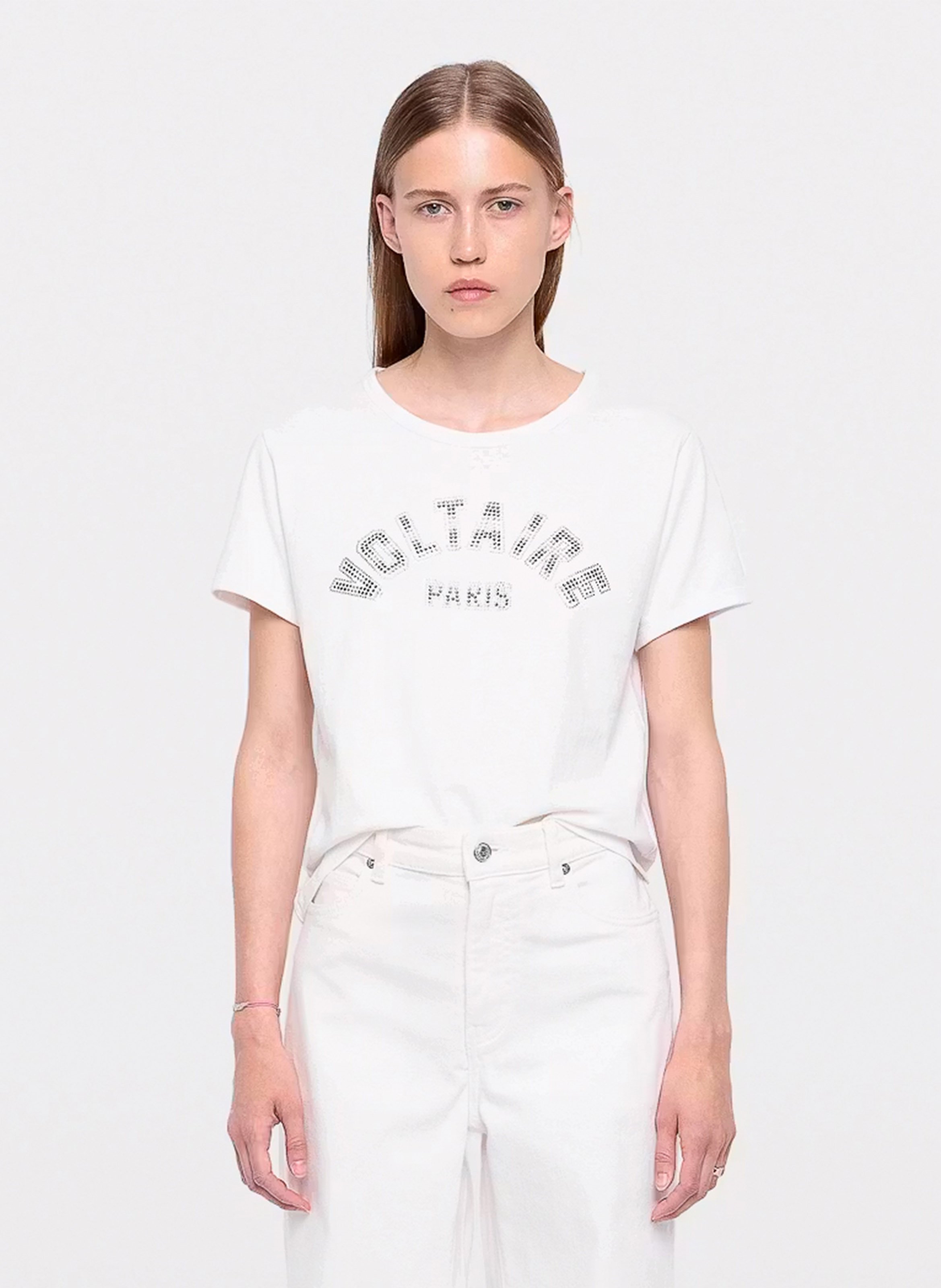 Tee-shirt col rond en coton ZADIG&VOLTAIRE Blanc