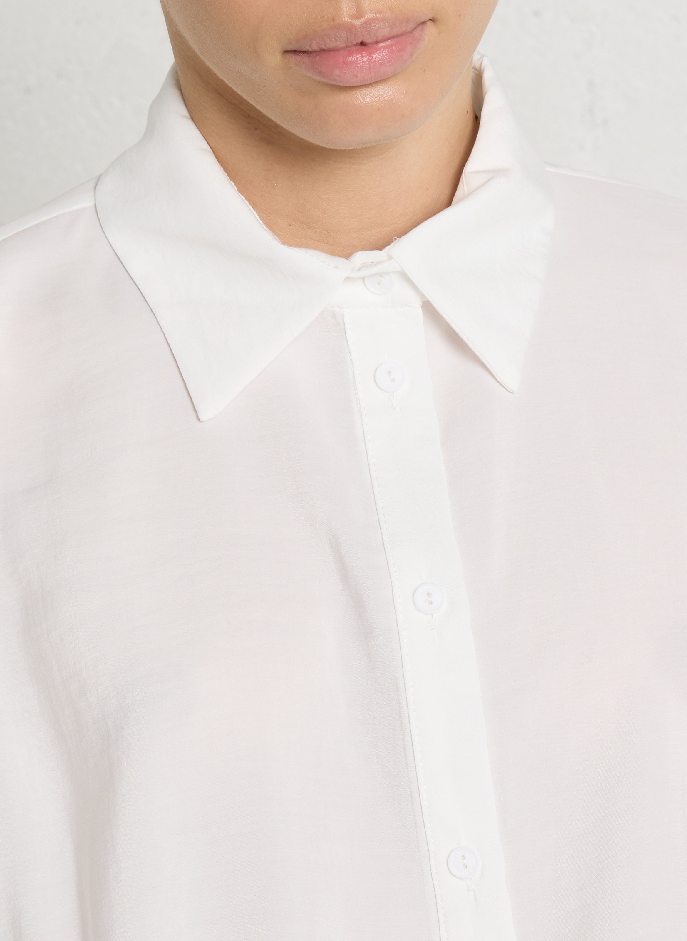 Loose-fit shirt with classic collar PLEASE White