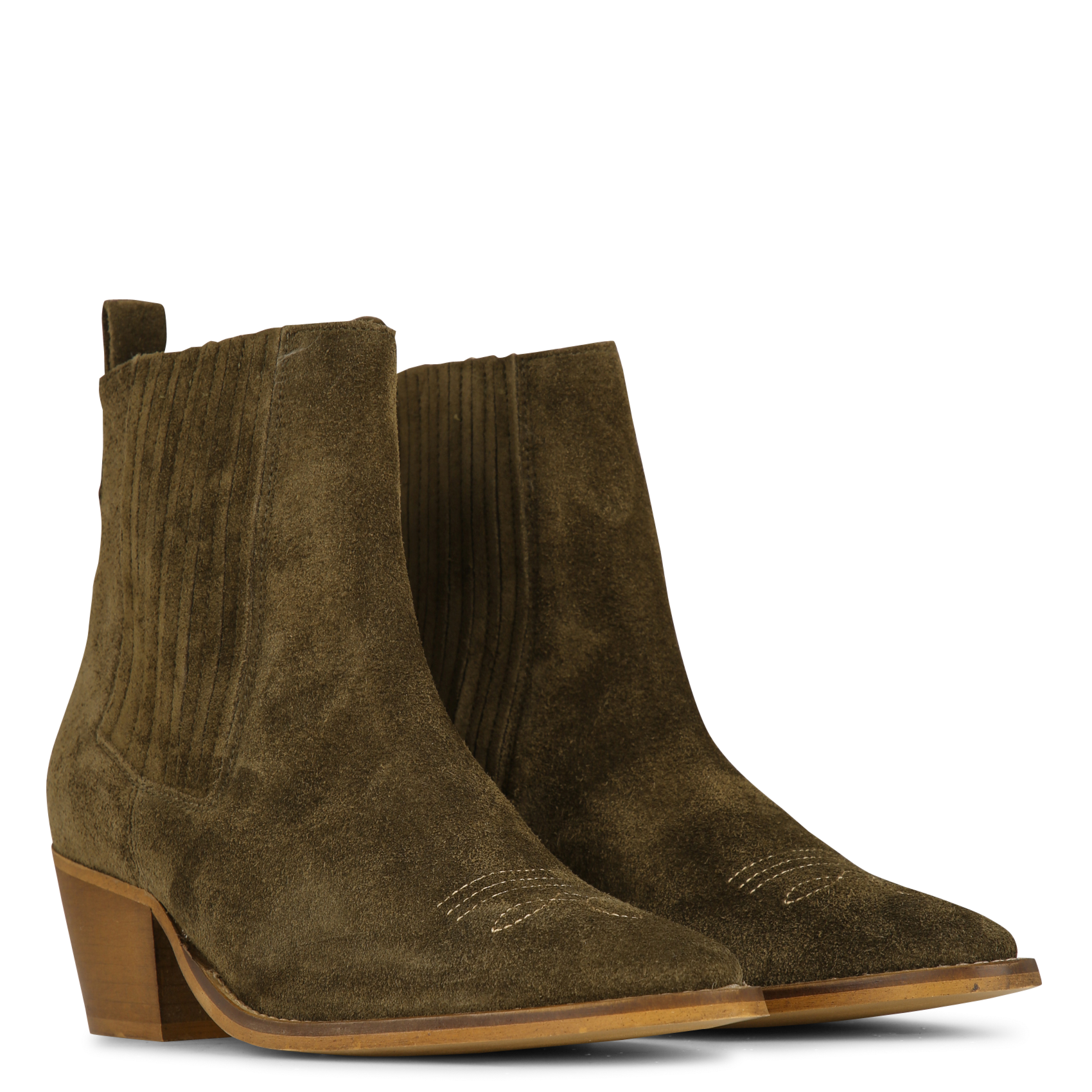 Bottines en croûte de cuir LA FEE MARABOUTEE Vert