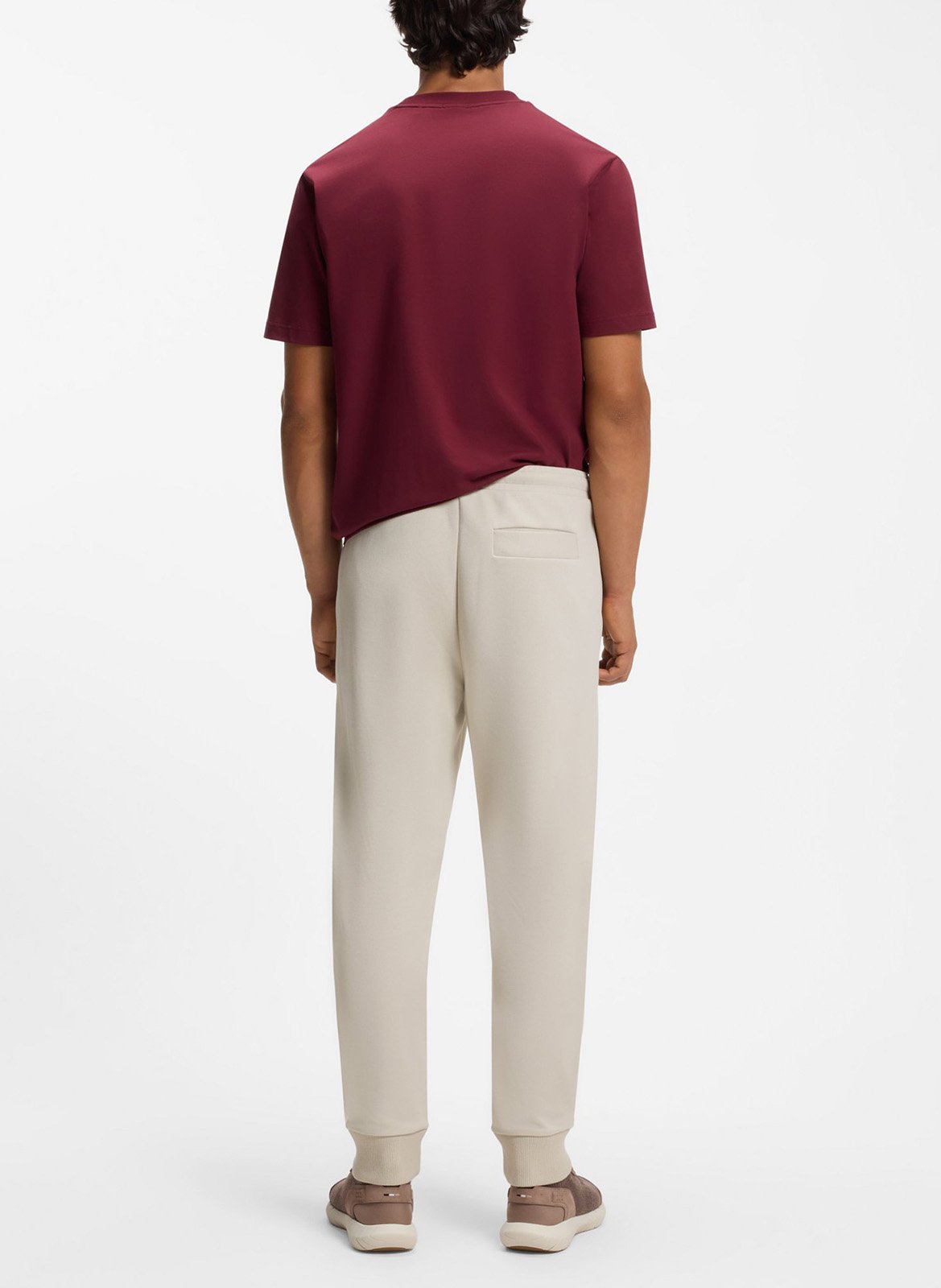 Jogging droit en coton mélangé BOSS Beige