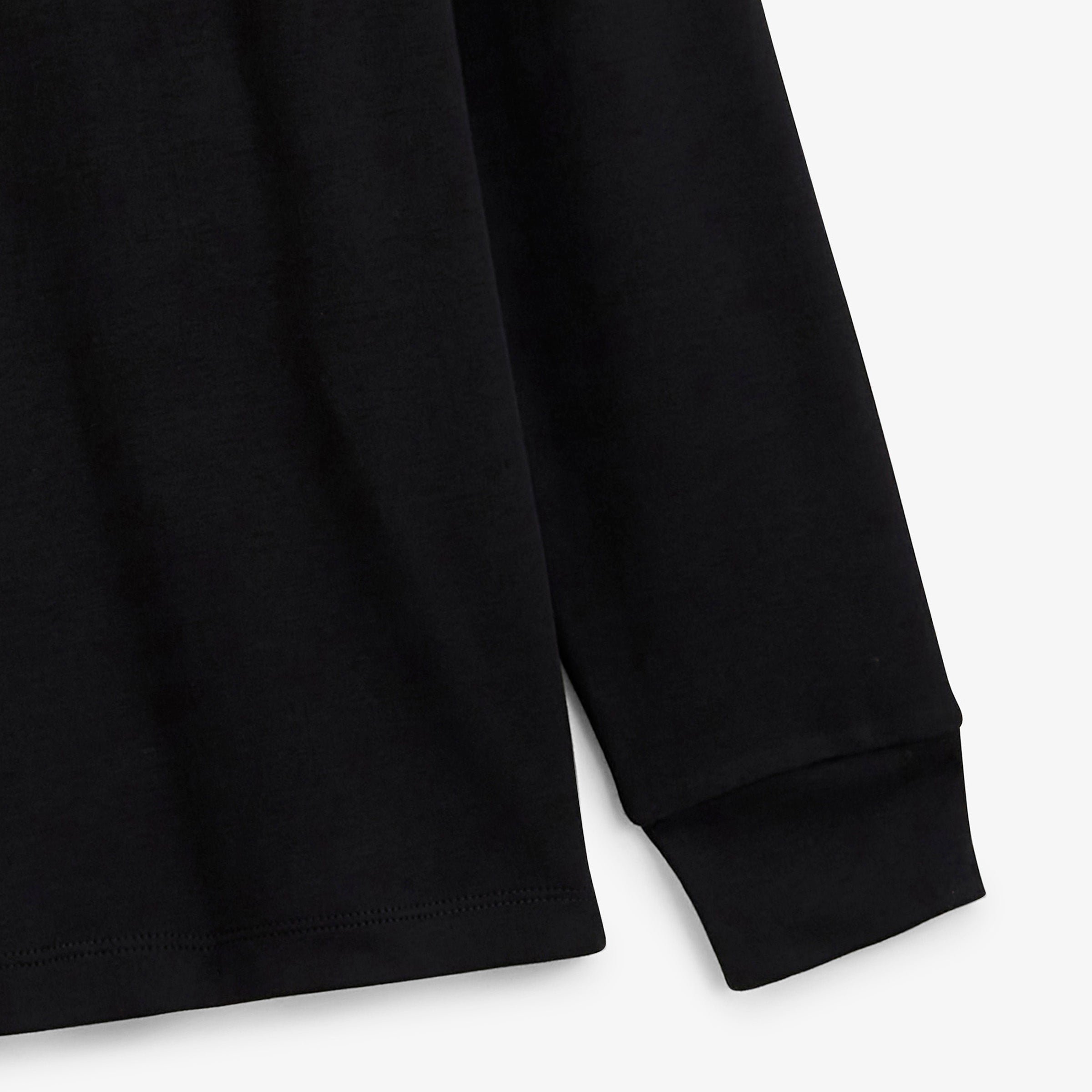 Zip-up long-sleeve interlock cotton polo in black SERGE BLANCO Black