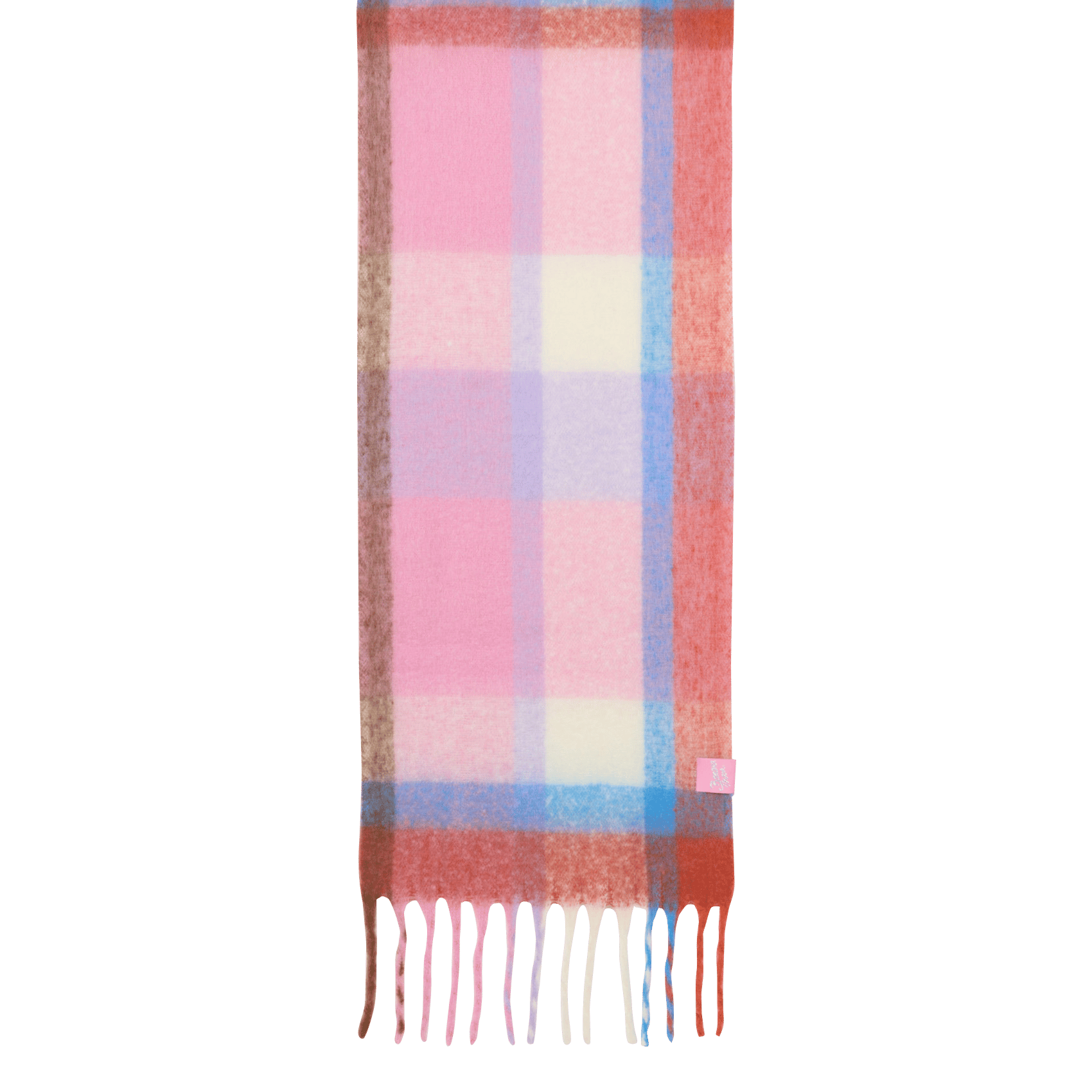 Fringed plain scarf BANANA MOON Pink