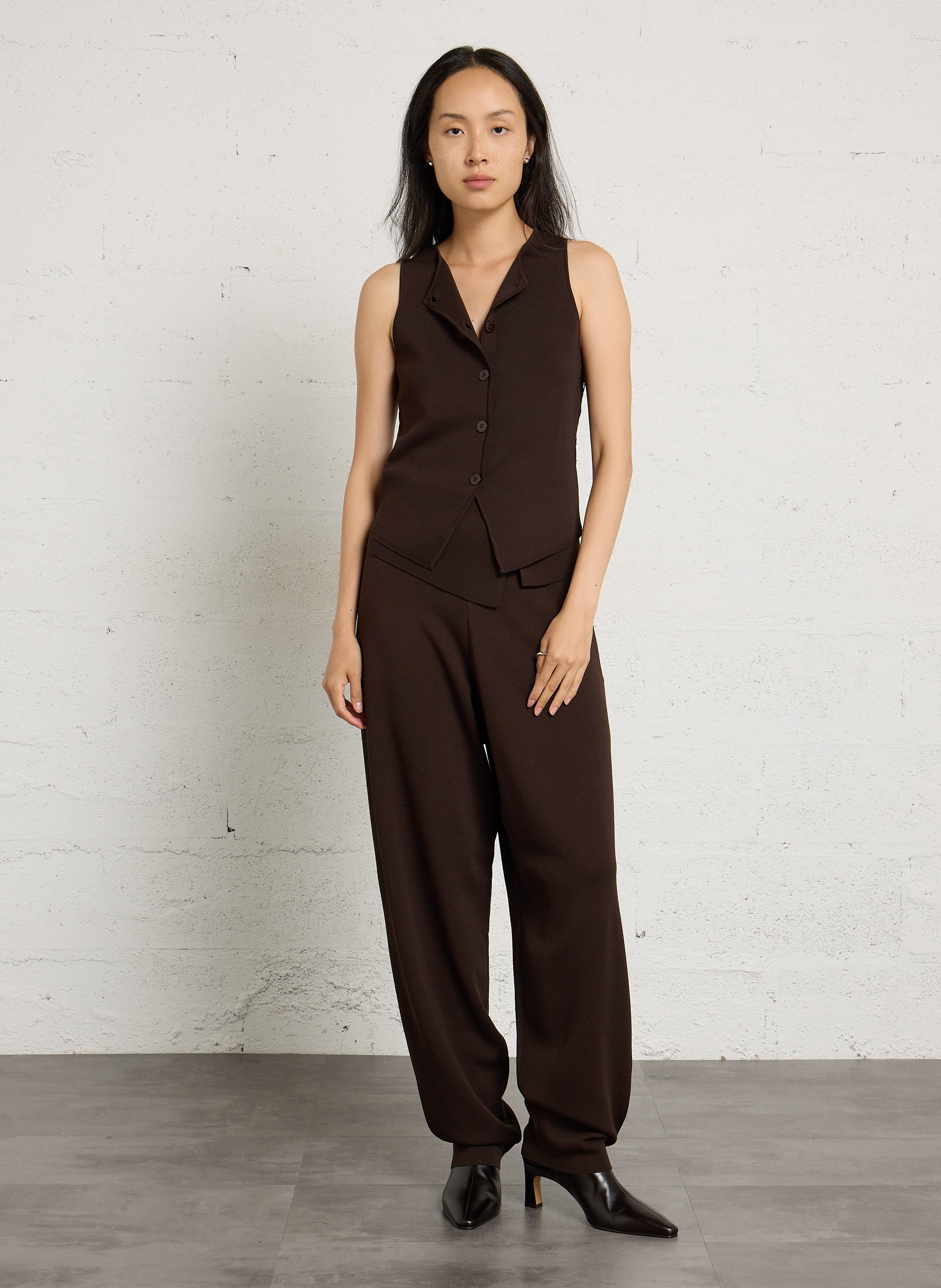Plain wide-leg pants LIU JO Brown