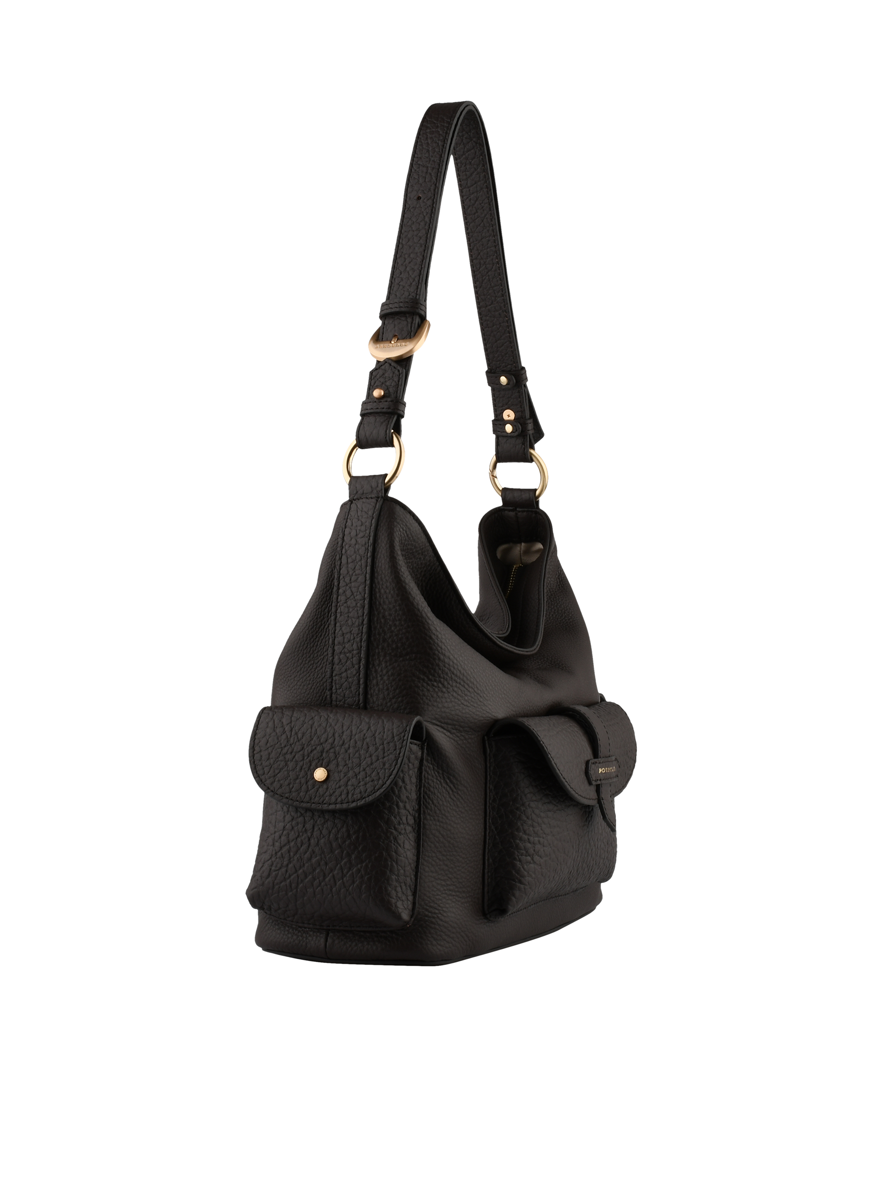 Calfskin leather shoulder bag | Brown POURCHET Women
