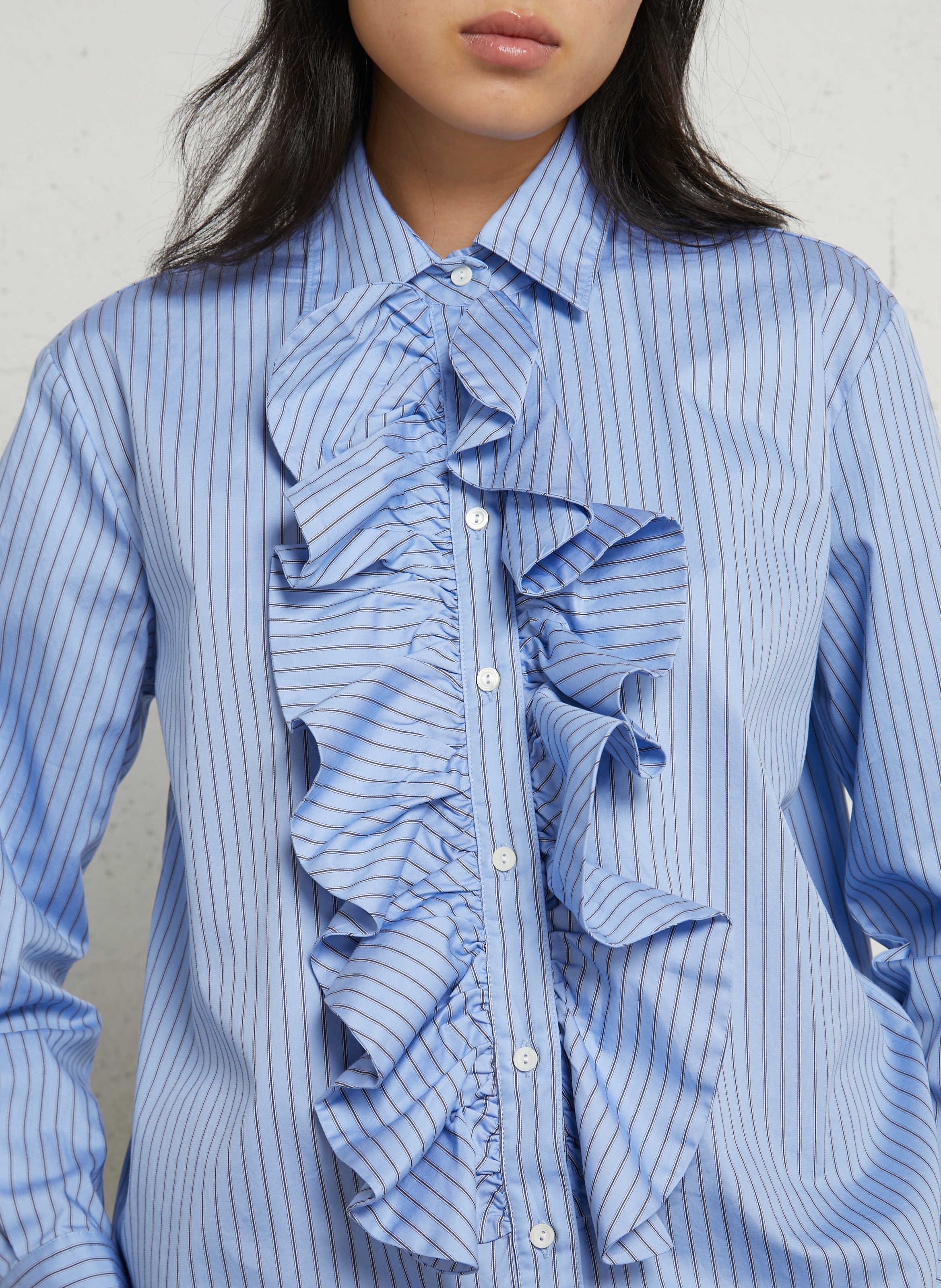 Chamallow striped shirt with ruffles DIEGA Blue