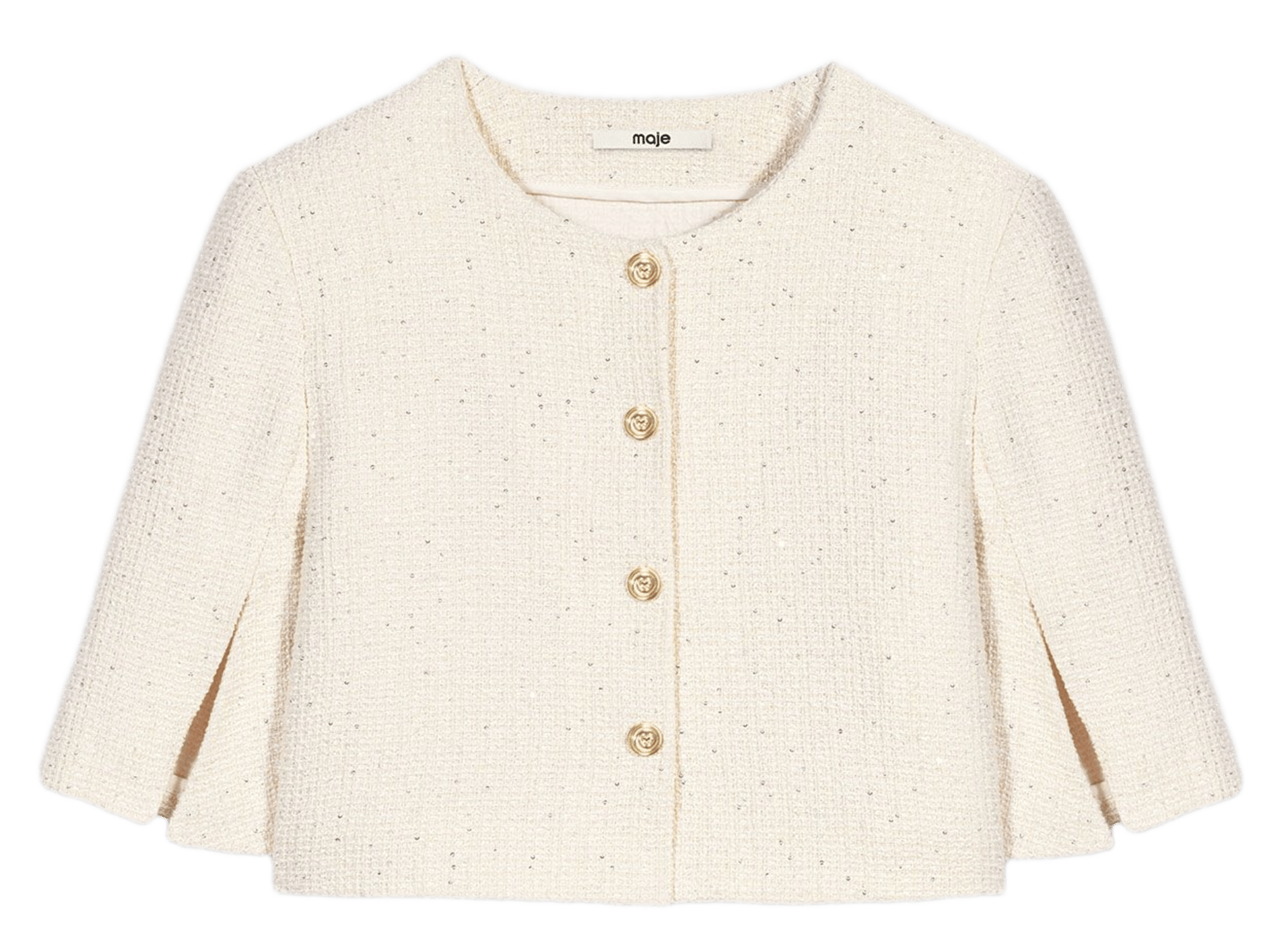 Korte jurk met optische illusie in gemengd katoen MAJE Beige