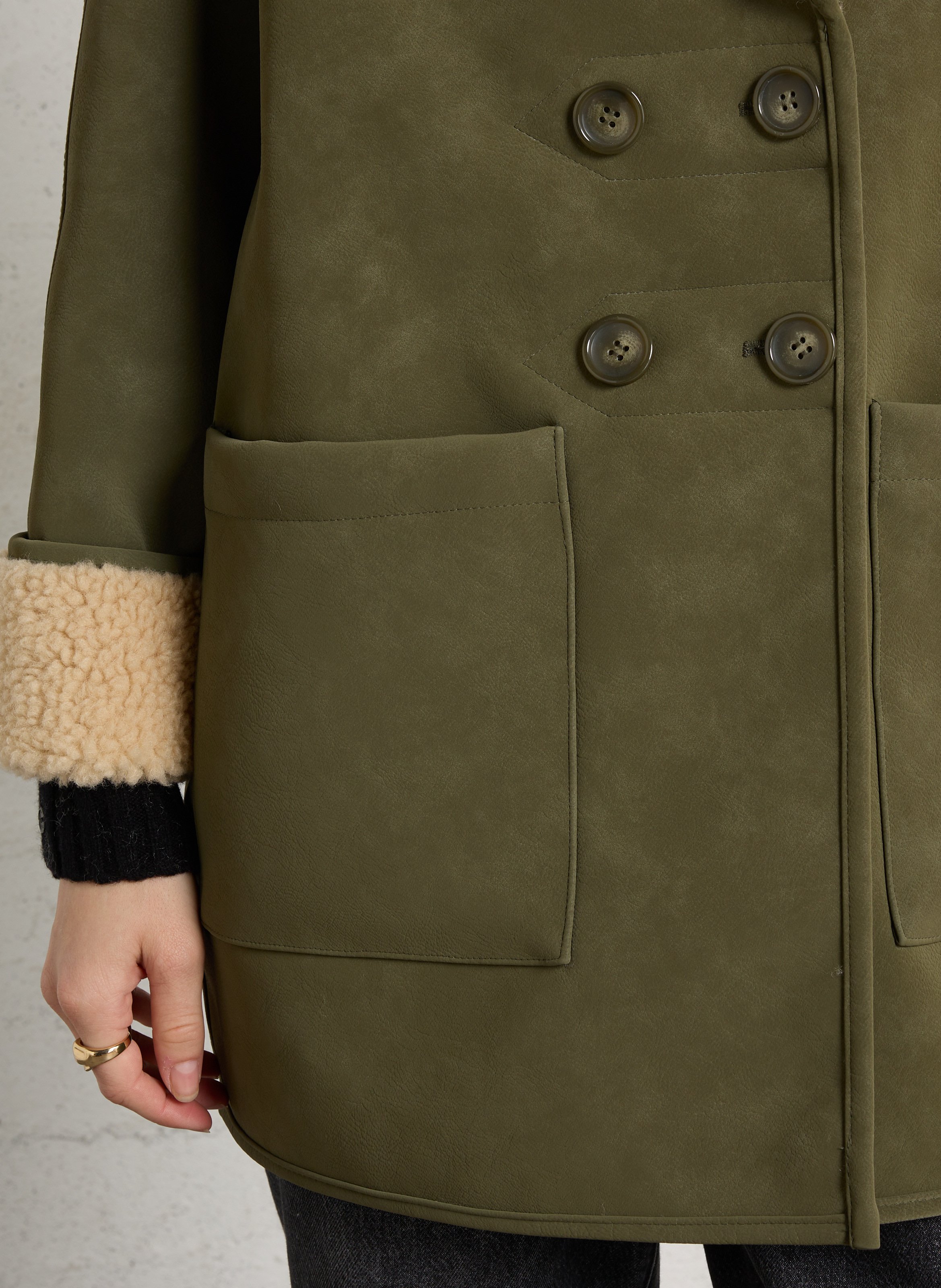 Oversize-Jacke mit Schalkragen LEON & HARPER Khaki