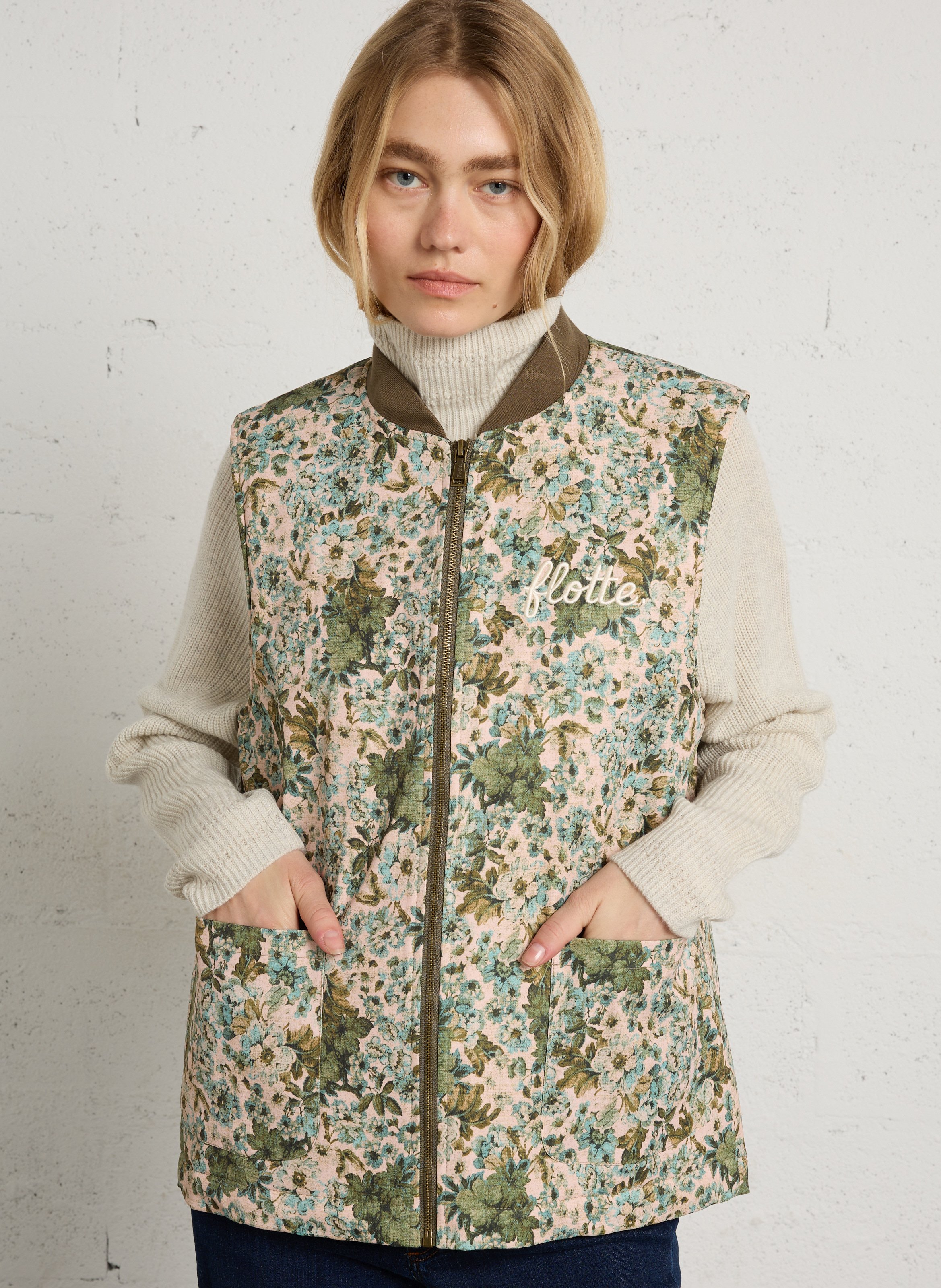 Jacke aus Baumwoll-Mix mit Rundhalskragen FLOTTE Mehrfarbig