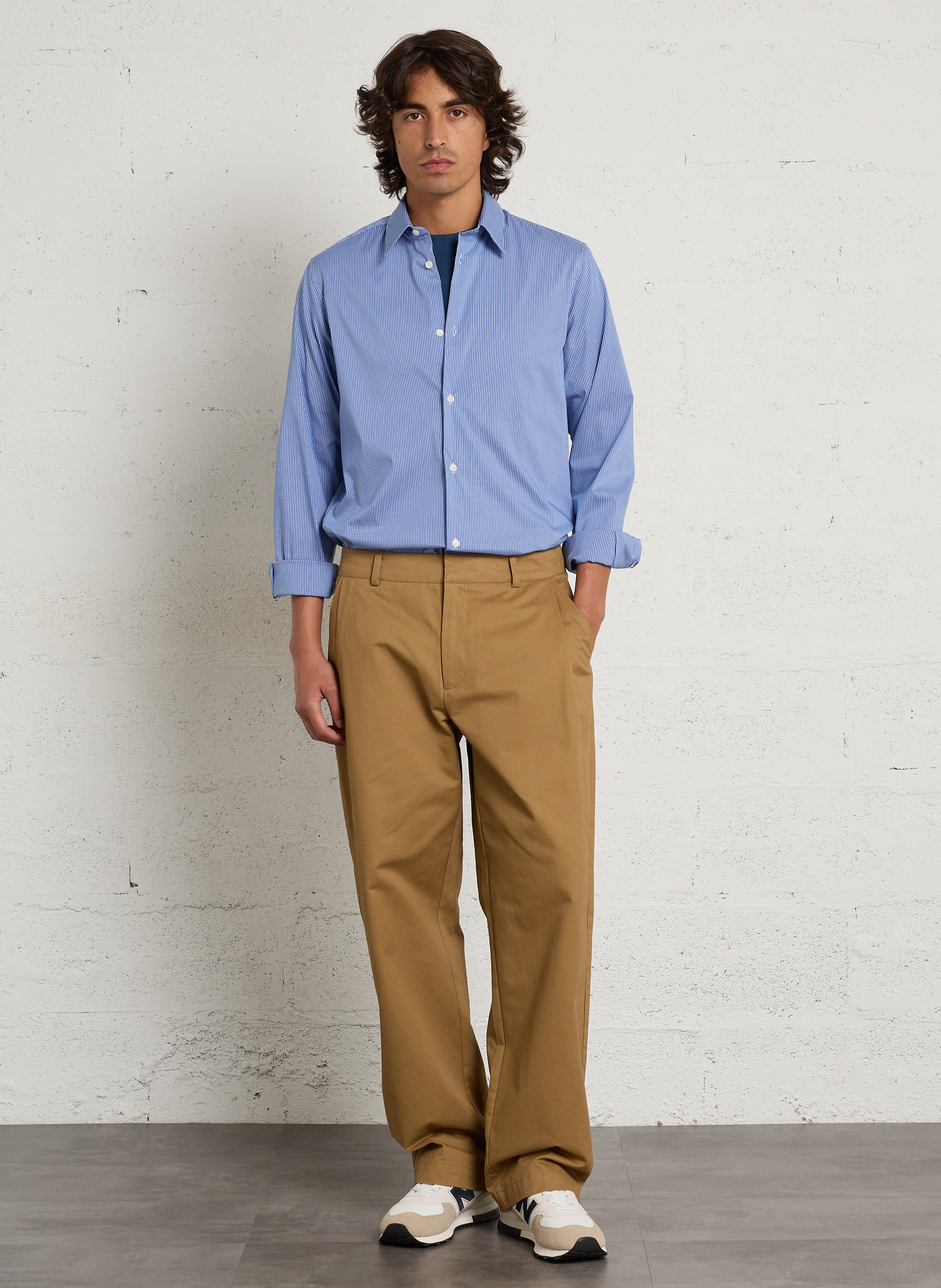 Pantalon droit en coton MINIMUM Marron