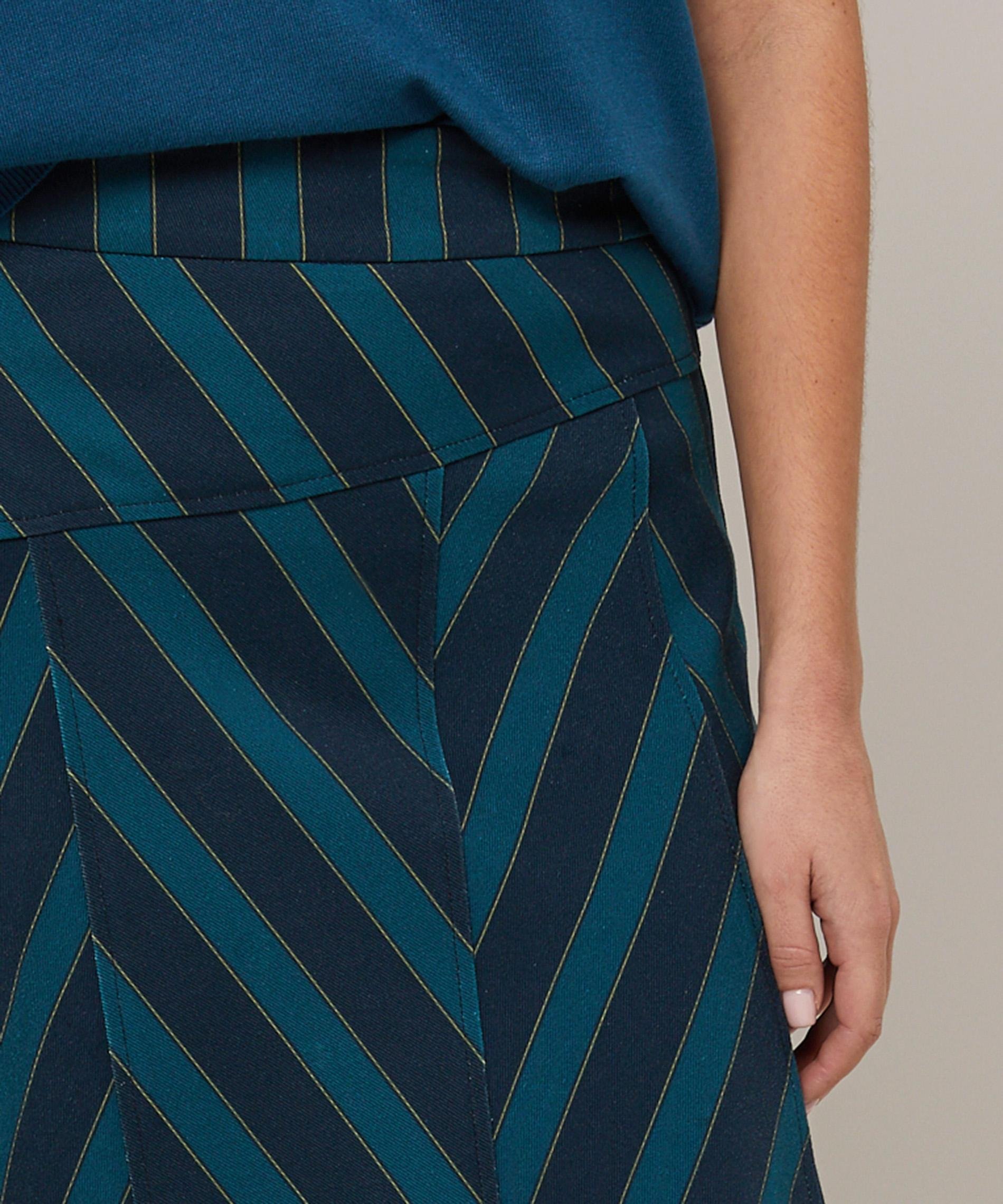 Asymmetrical long skirt in printed canvas RODIER Blue
