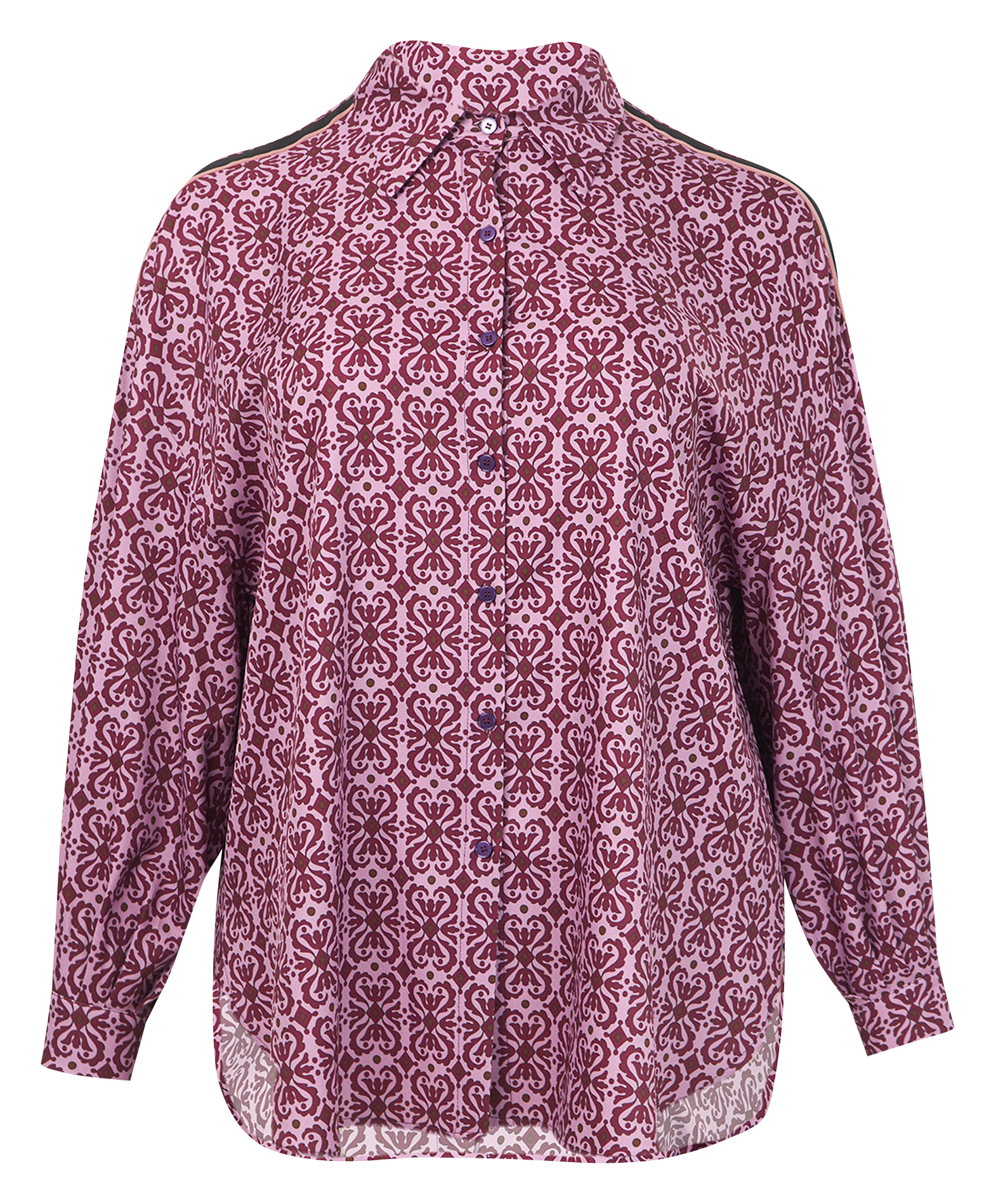 Blouse met klassieke kraag en print MAT FASHION Rood