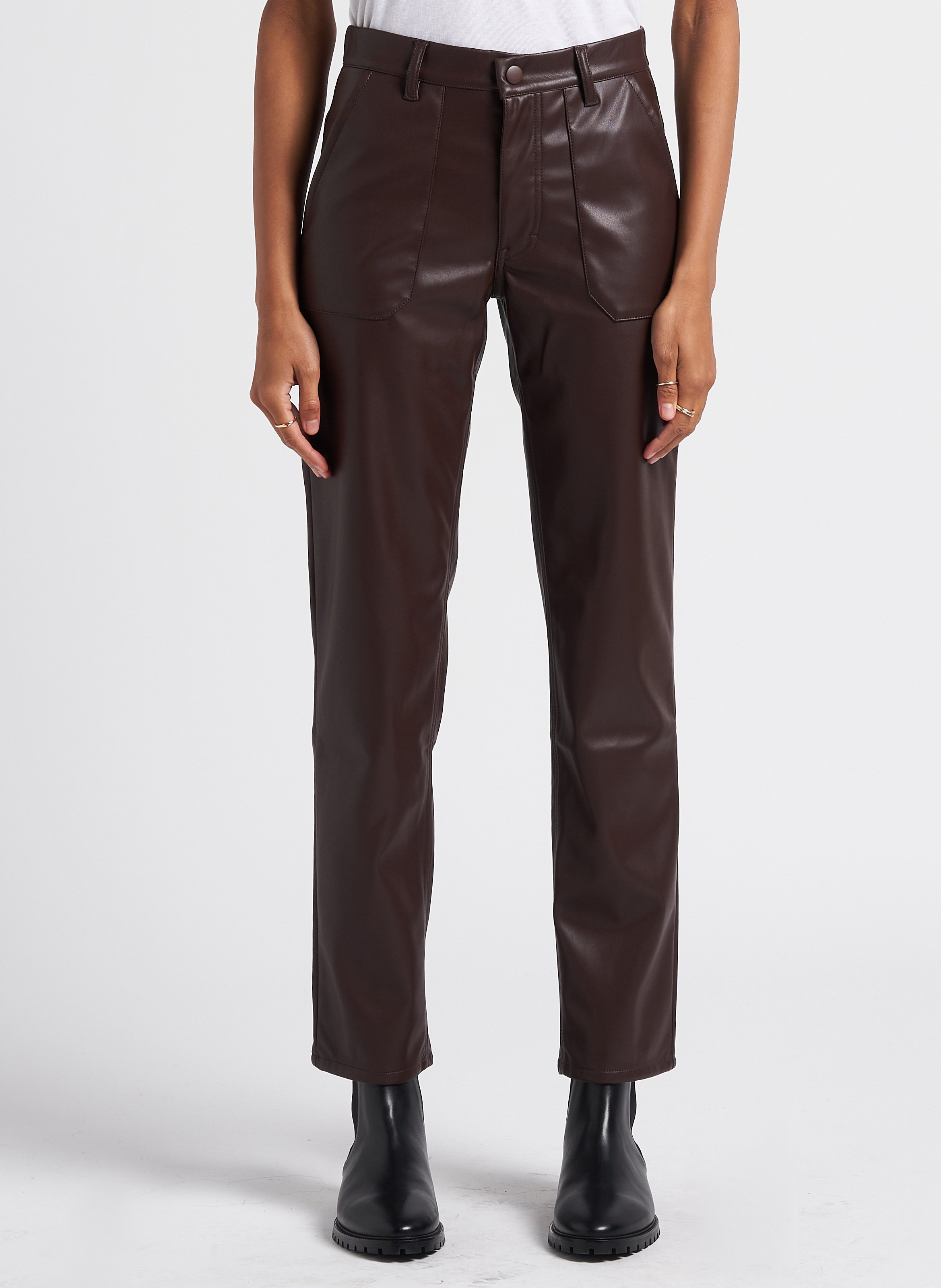 Pantalon femme best sale marron chocolat