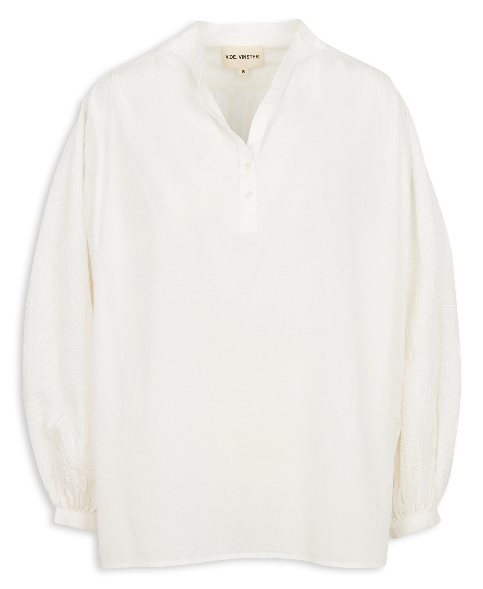 Loose-fit textured cotton blouse V DE VINSTER White