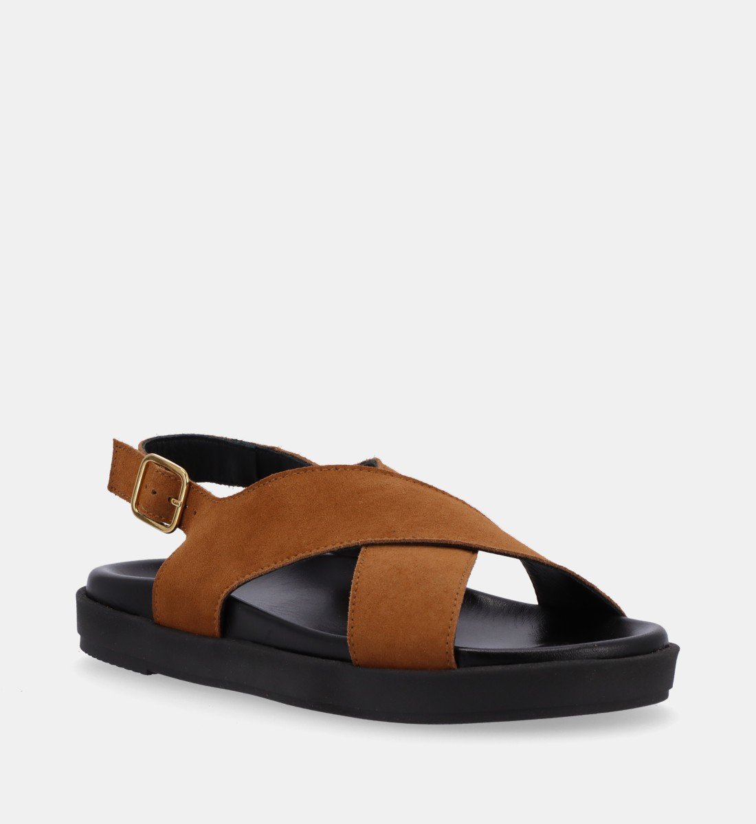 Sandales plates en cuir ALOHAS Marron