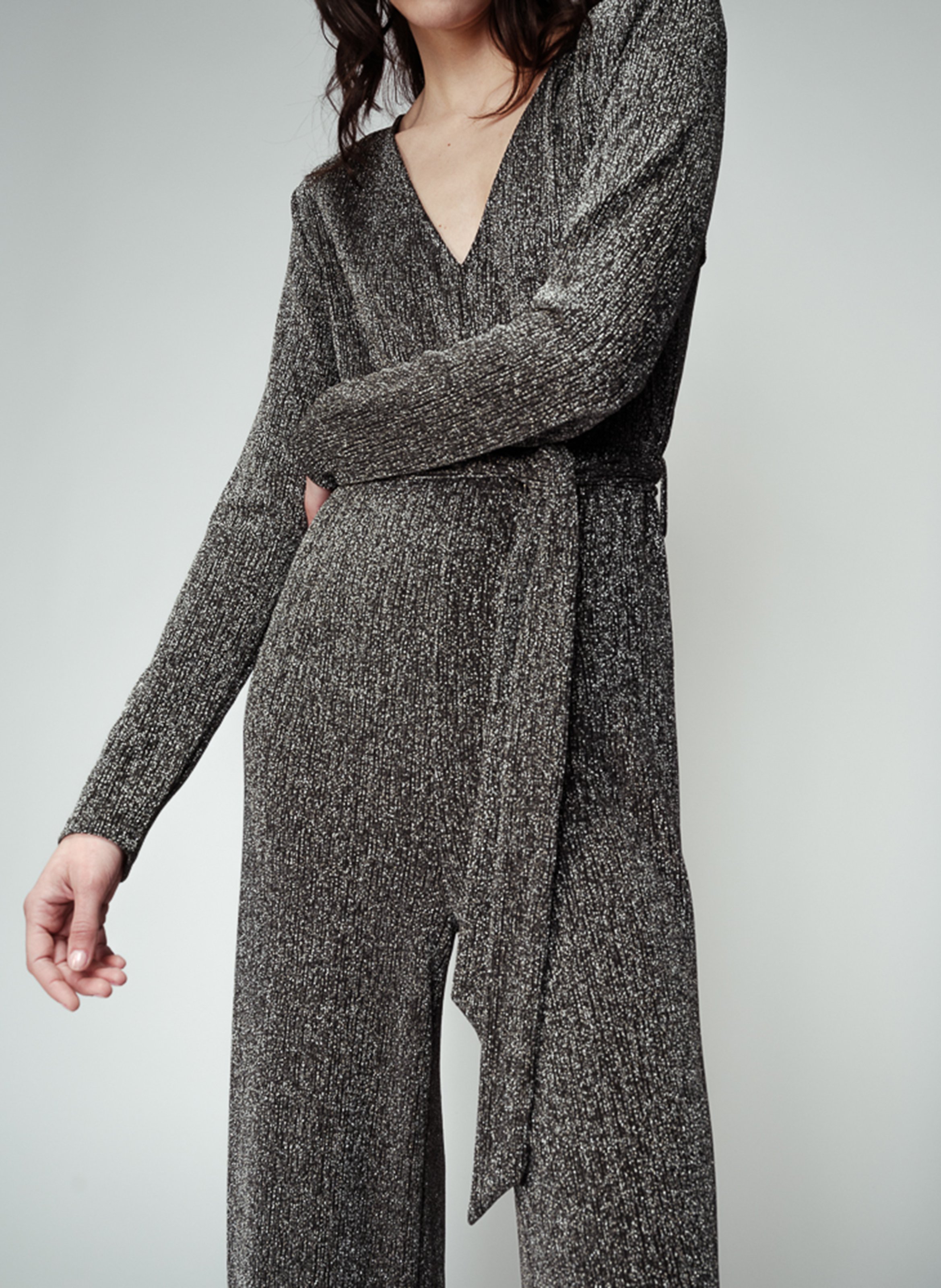 Combinaison longue ceinturée GRACE ET MILA Gris