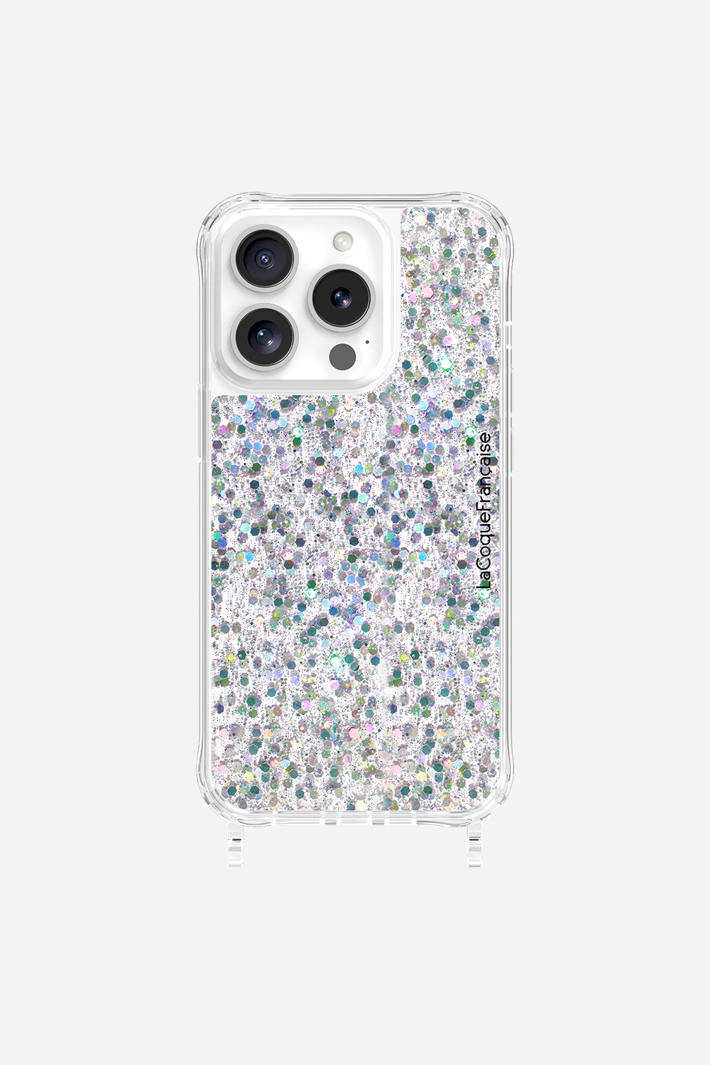 Glitter phone case with rings for iPhone 15 Pro LA COQUE FRANCAISE Silver