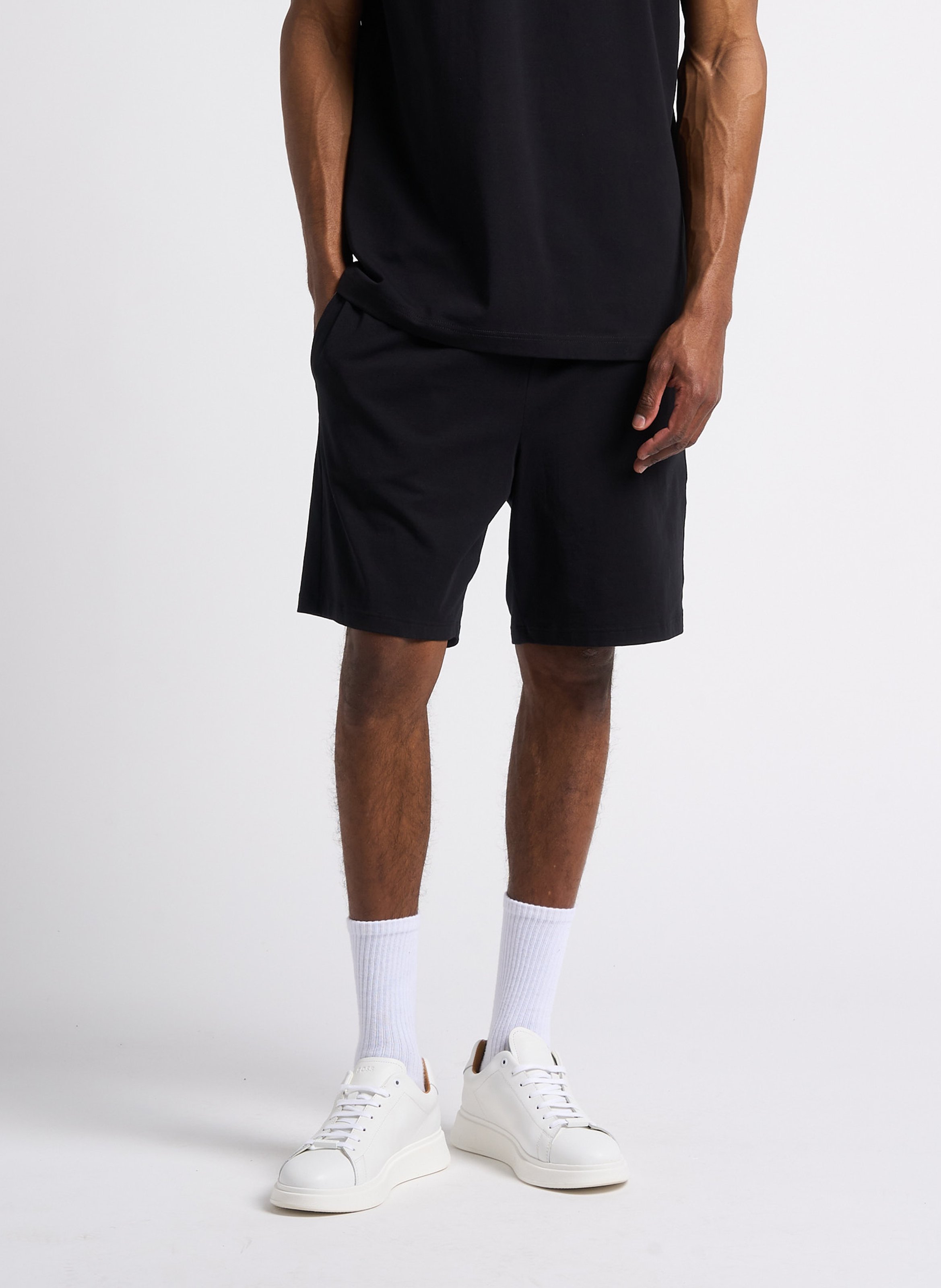 Cotton-blend pajama shorts BOSS Black