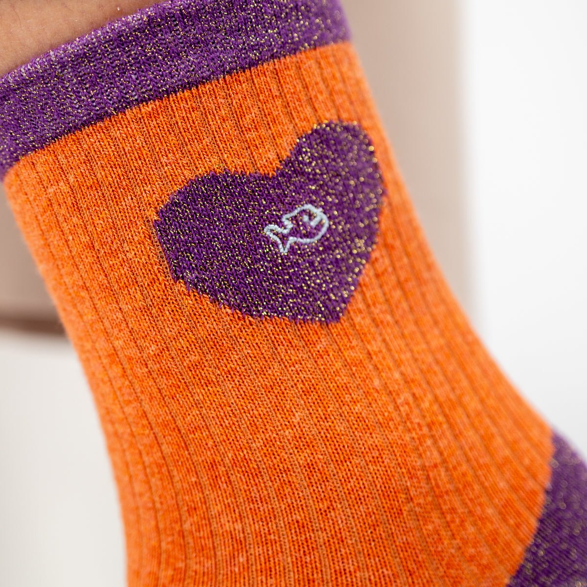 Combed cotton heart socks | Orange BILLYBELT Women