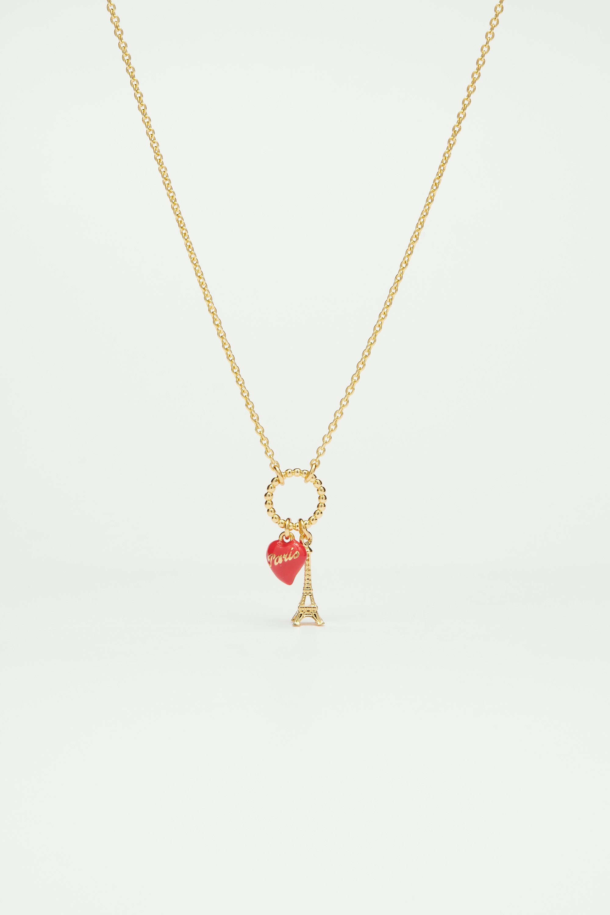 Collier pendentif charm's tour eiffel et coeur LES NEREIDES Multicolore