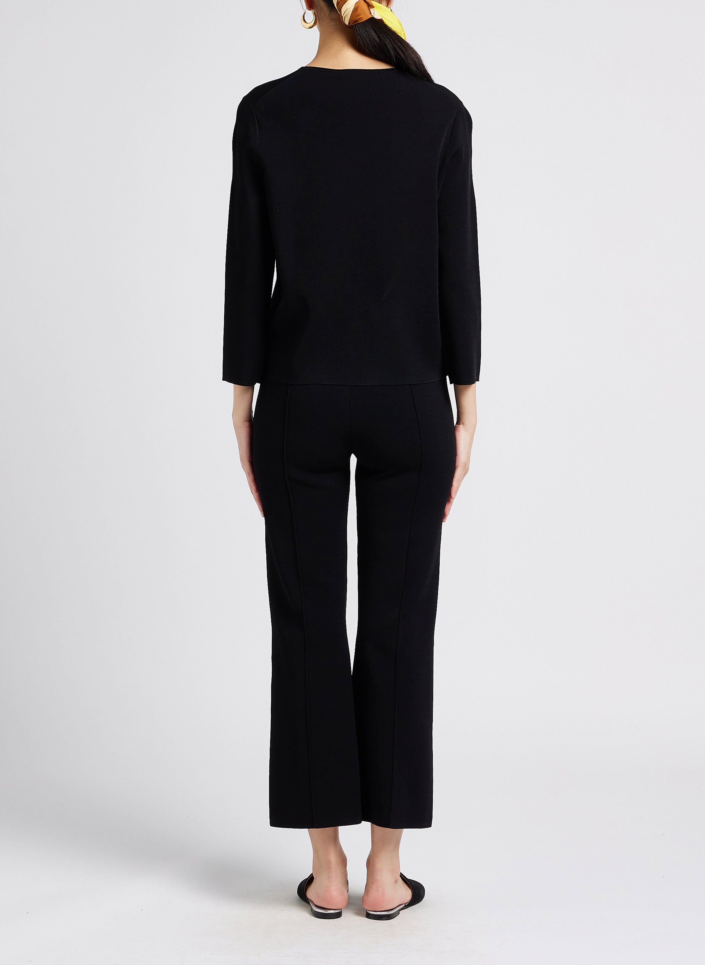 Wide-leg stretch fabric pants THEORY Black