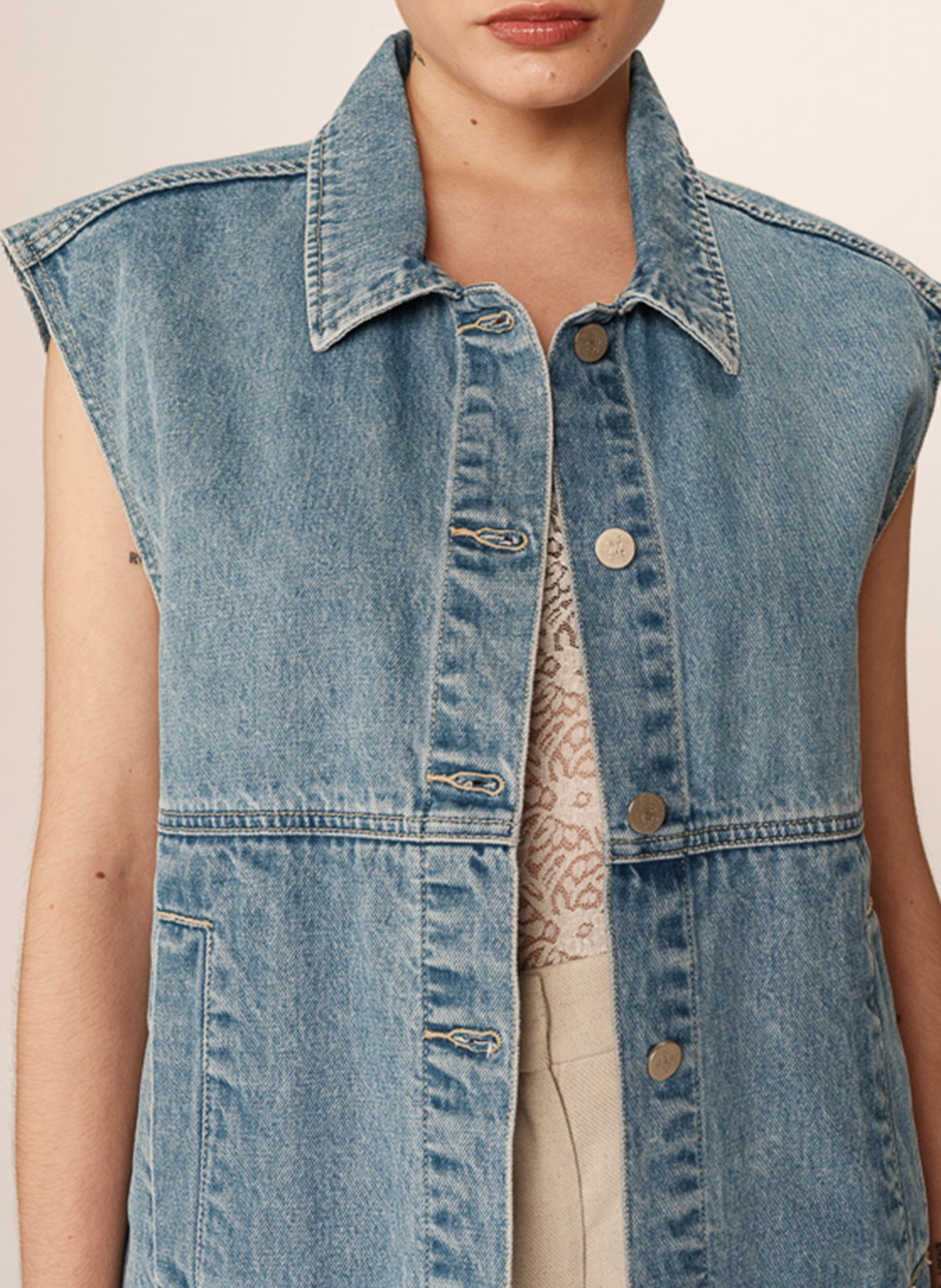 Oversized cotton jacket GRACE ET MILA Blue