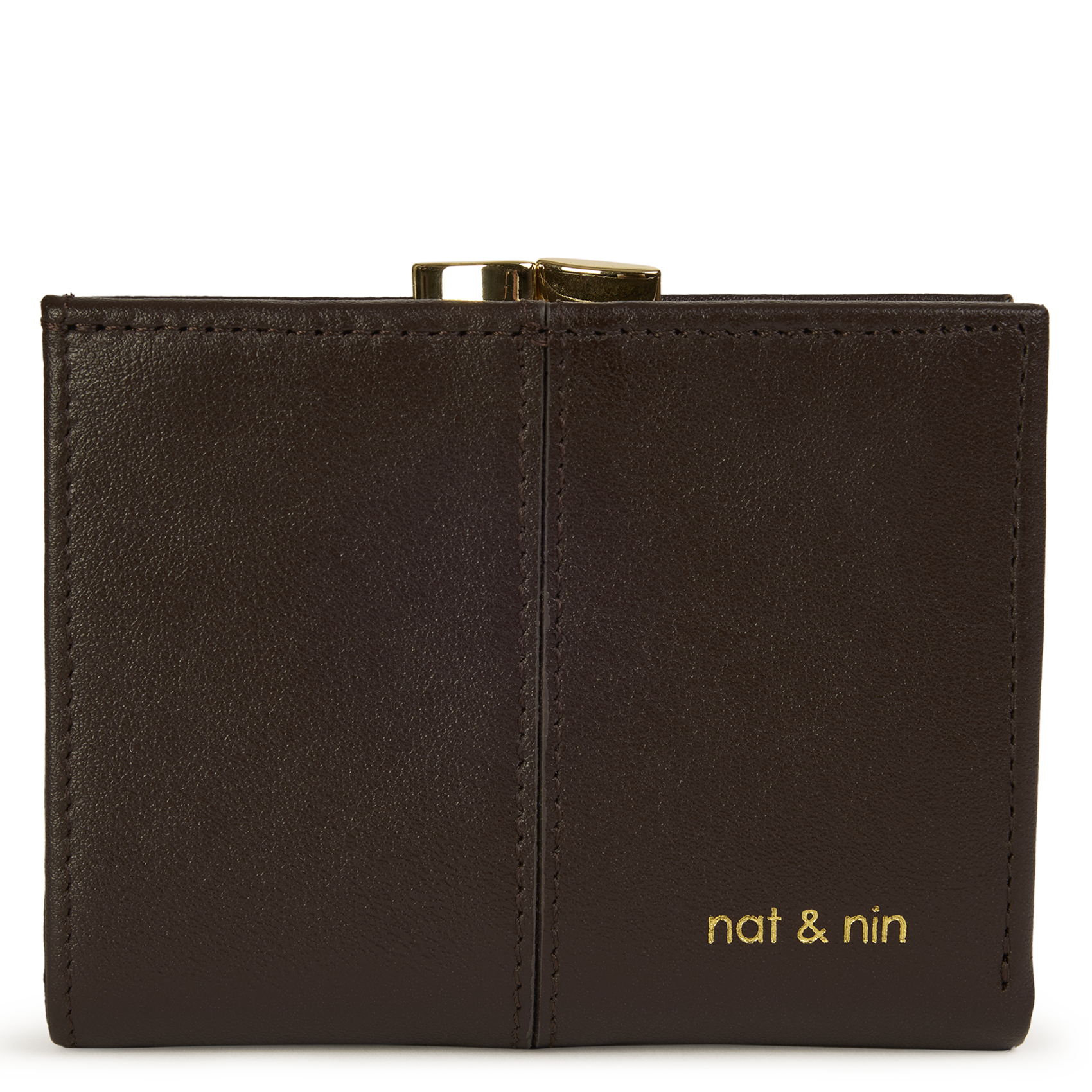 Porte monnaie en cuir NAT & NIN Marron