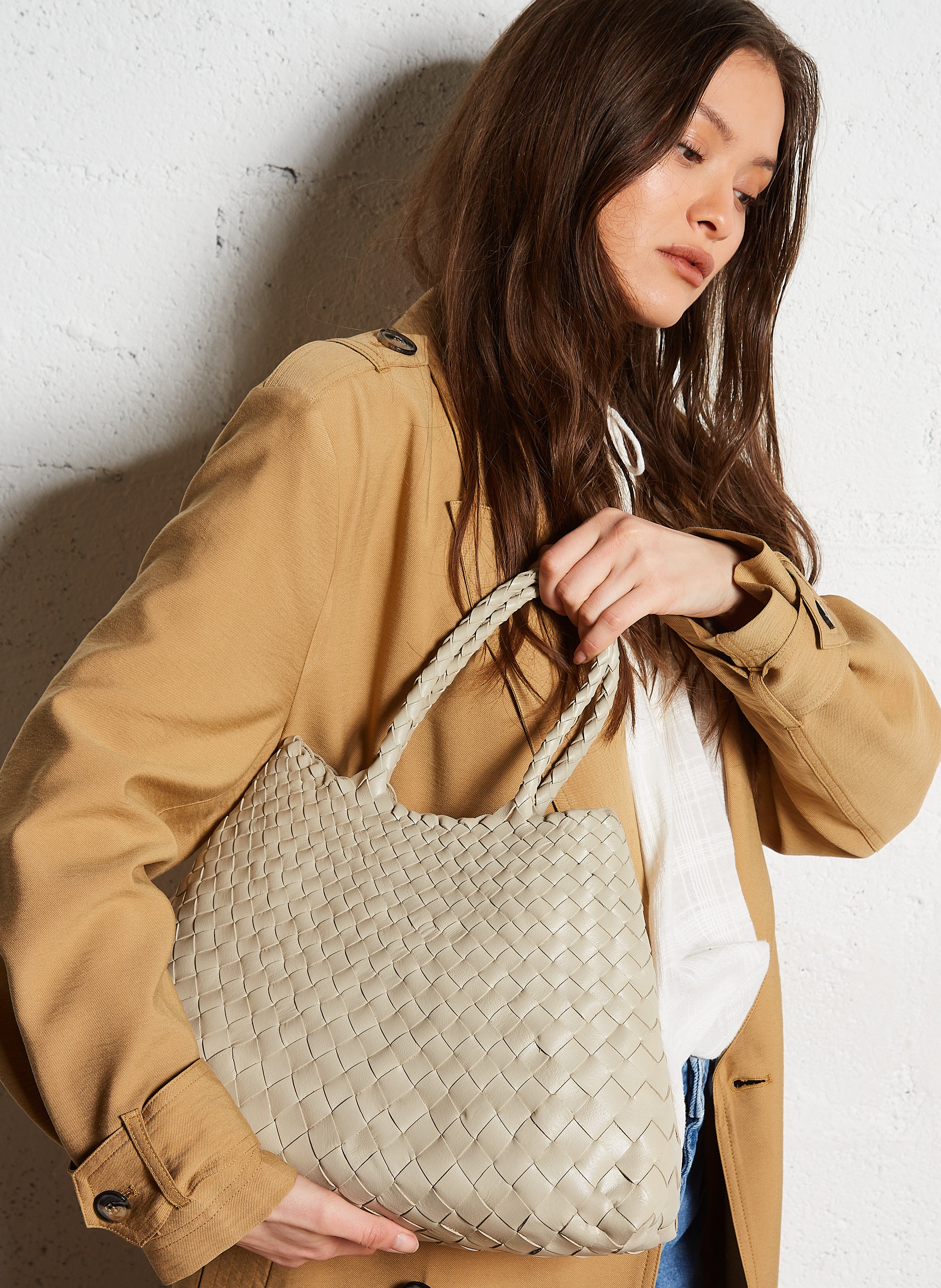 Sac à main en cuir Blanc