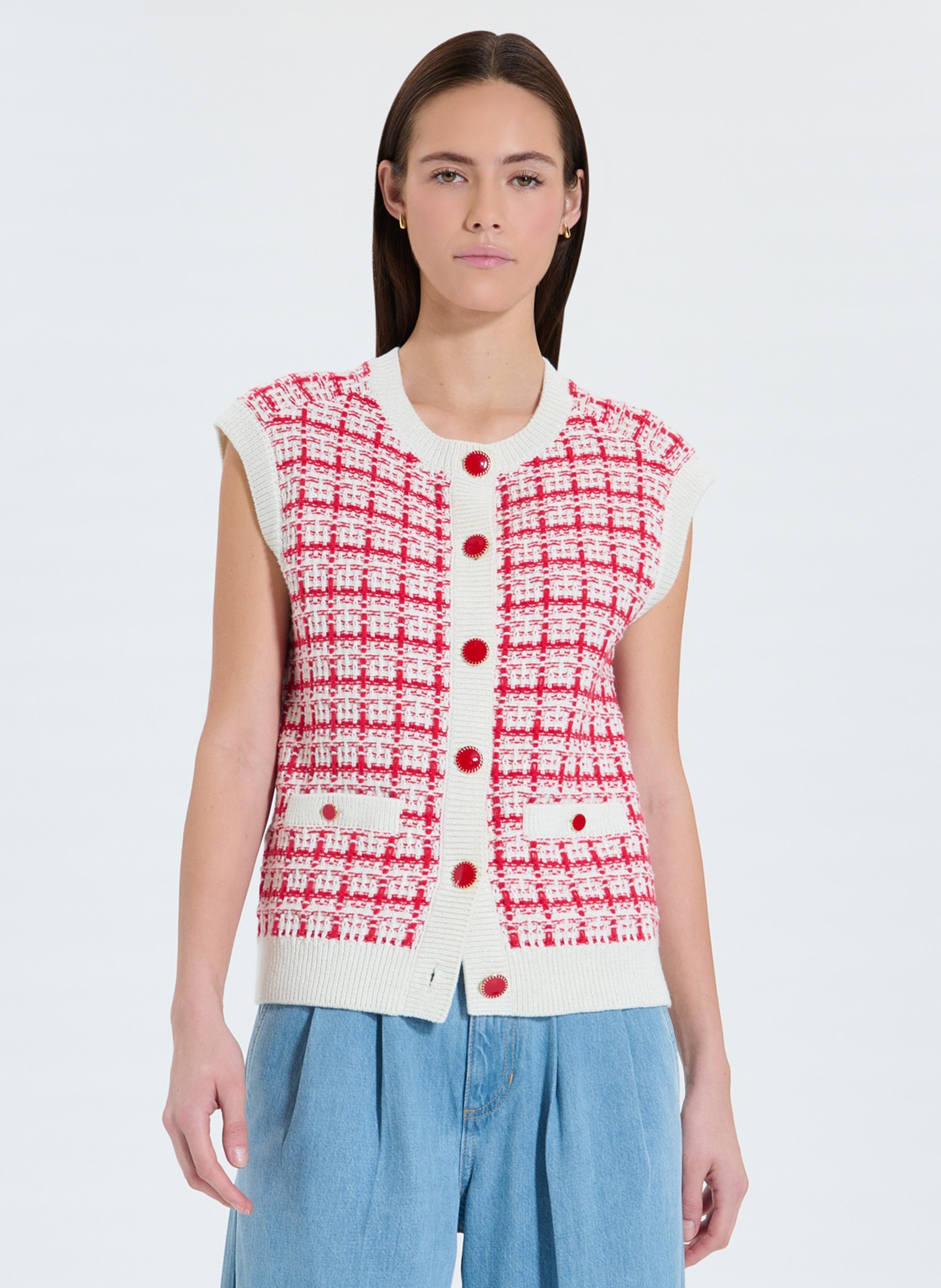 Veste Zapa Taille 42 Rouge En Lin - Style Bombers - Occasion Très Bon état - Pour Femme