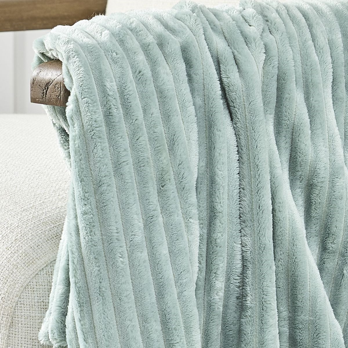 Plain ribbed throw TODAY LINGE DE MAISON Green