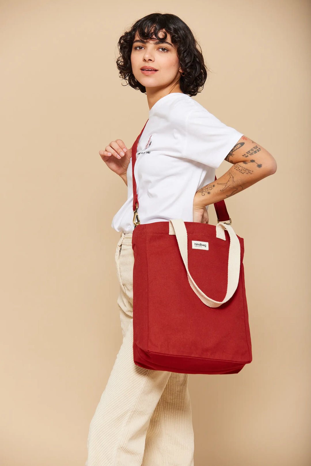 Cotton tote bag HINDBAG Red