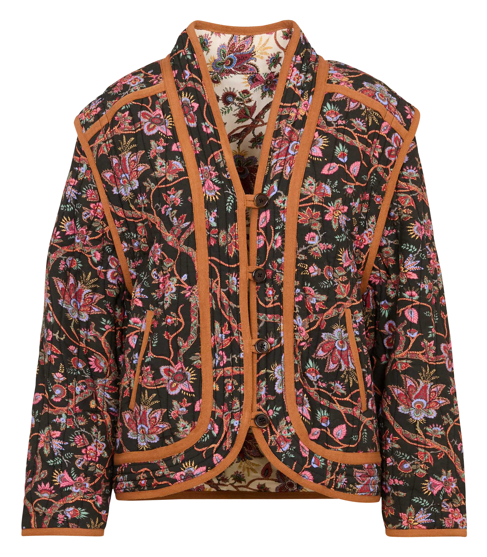 Floral print v-neck jacket LOUISE MISHA Black